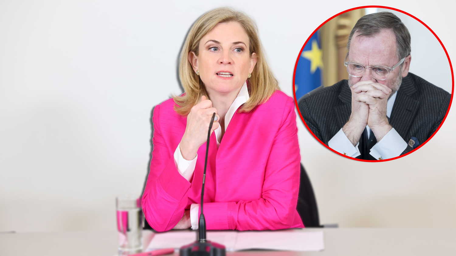 Neos-Chefin Beate Meinl-Reisinger sprang im ORF-Interview ihrem Parteikollegen Sepp Schellhorn zur Seite.,