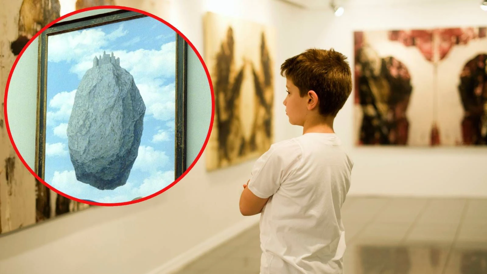 Kind beschädigt Magritte-Gemälde