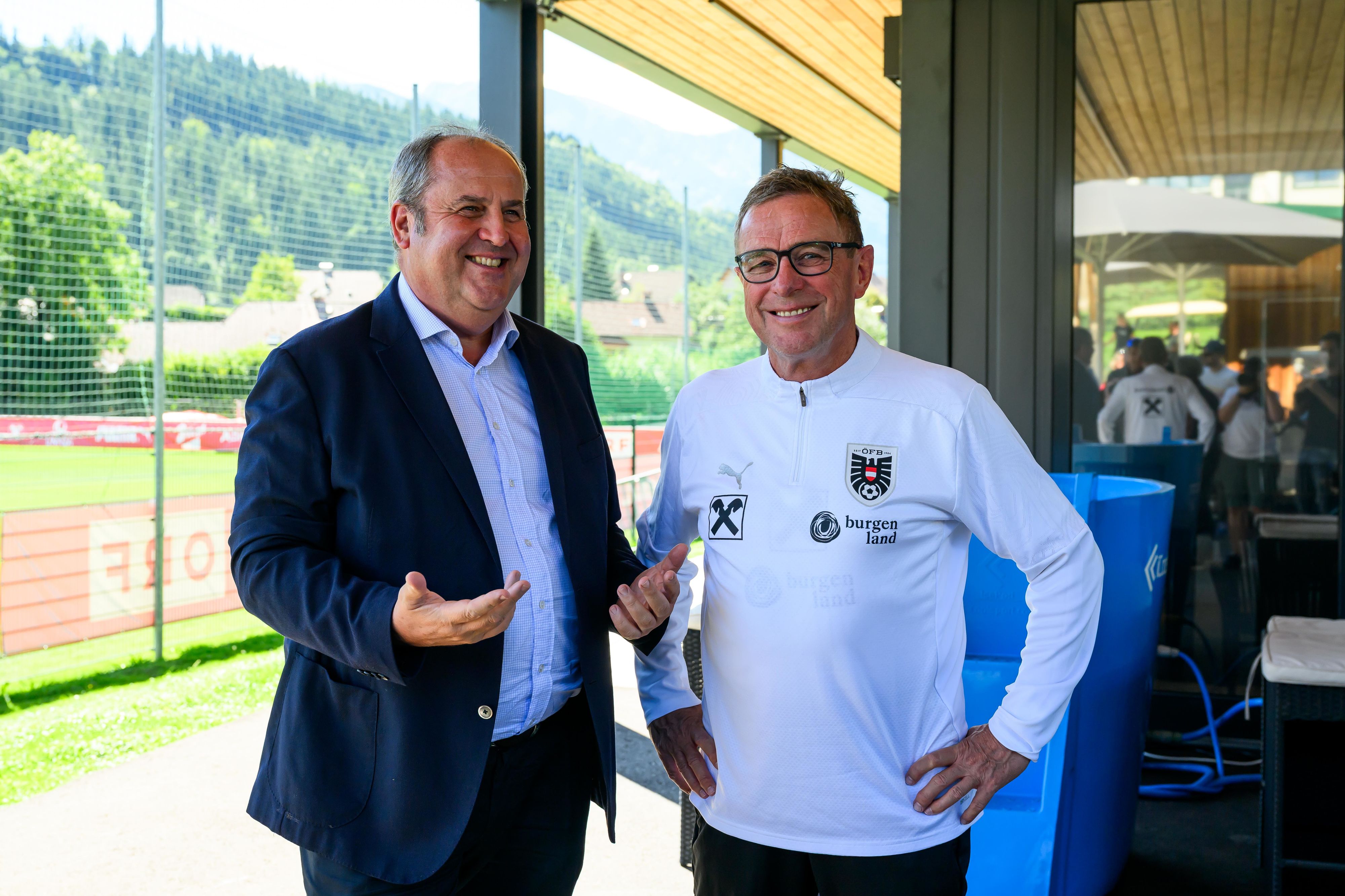 Der ÖFB-Aufsichtsratsvorsitzende Josef Pröll und ÖFB-Coach Ralf Rangnick. 