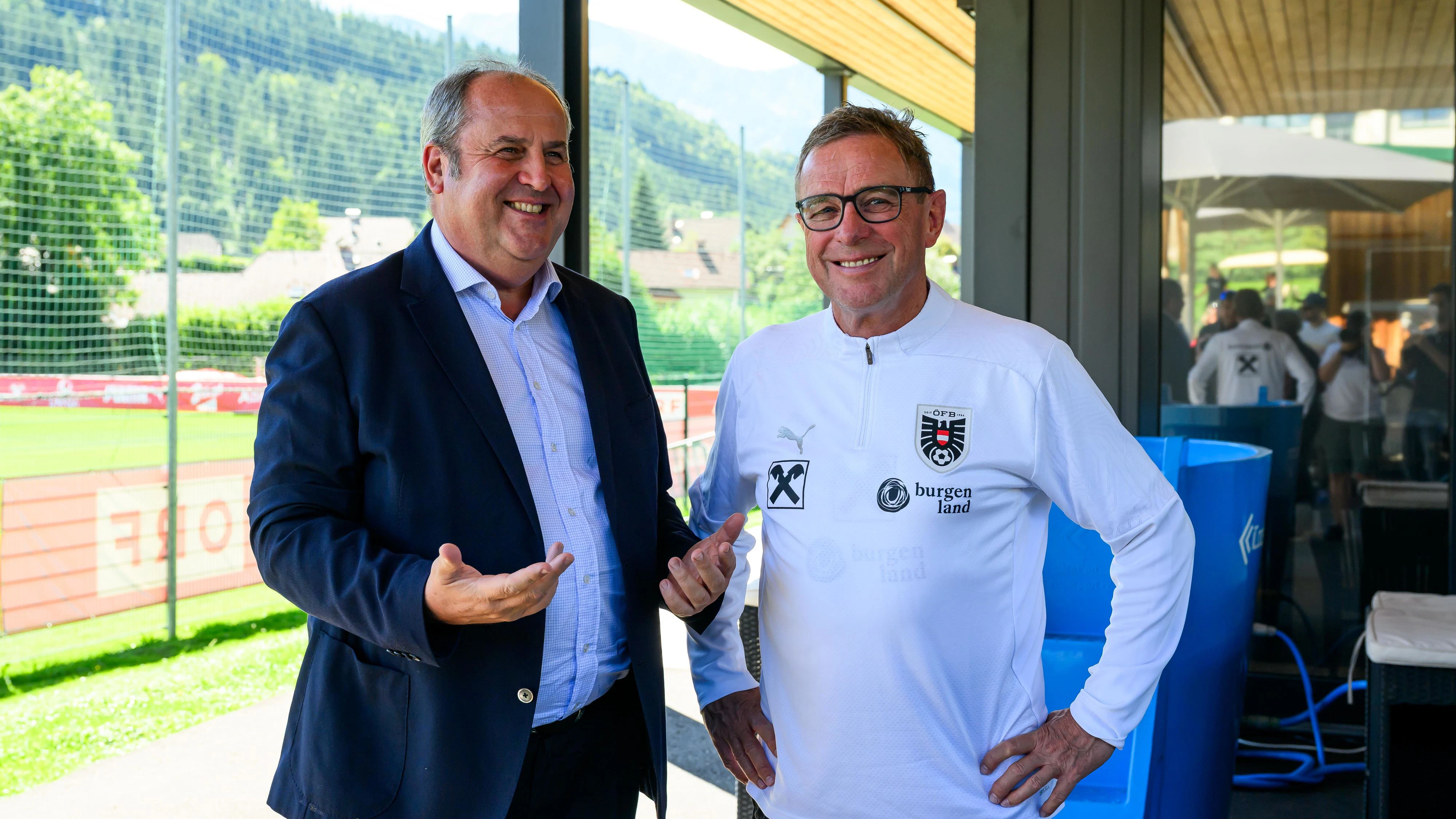 Der ÖFB-Aufsichtsratsvorsitzende Josef Pröll und ÖFB-Coach Ralf Rangnick. 