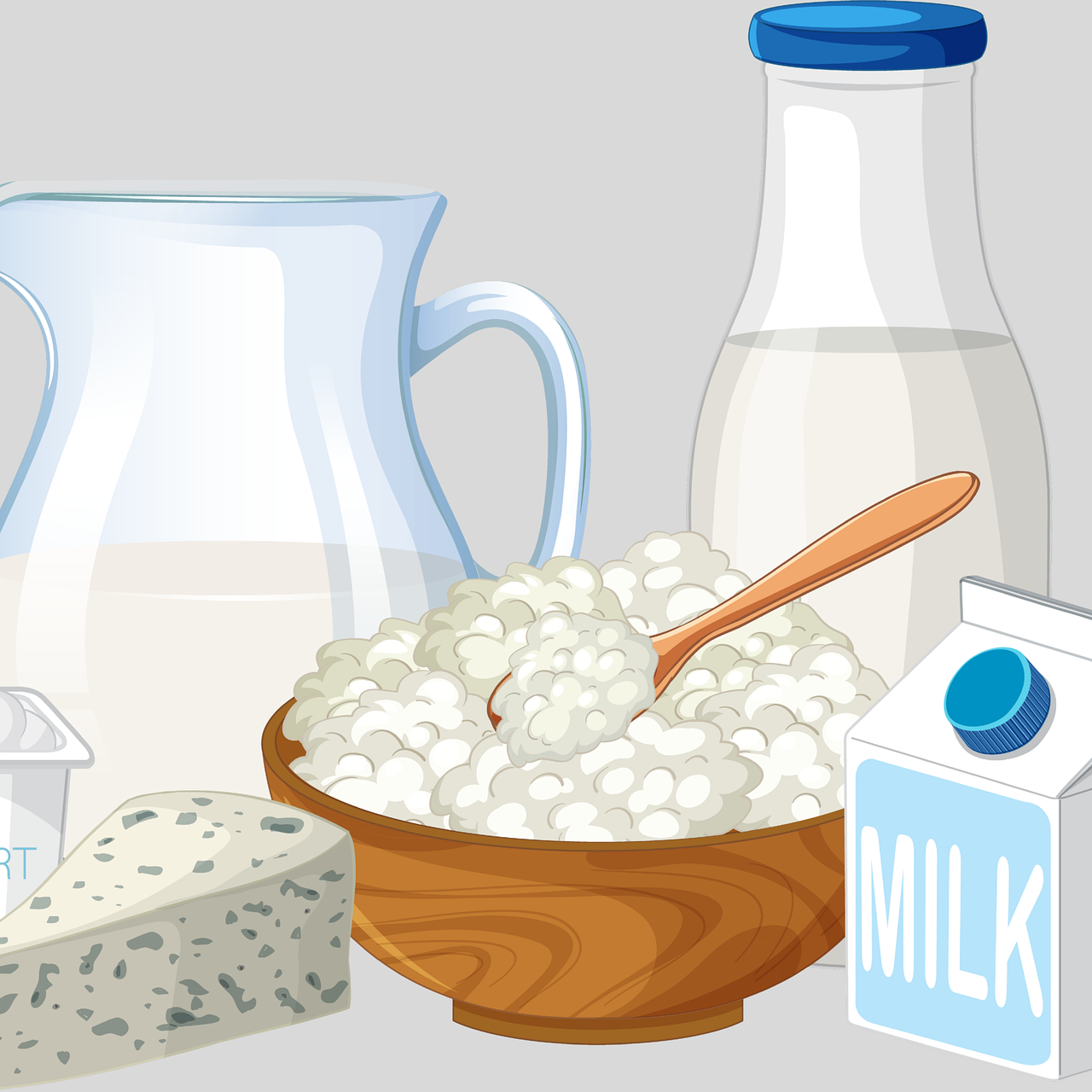 Milch, Hüttenkäse und Joghurt - gesunde Eiweissquellen
