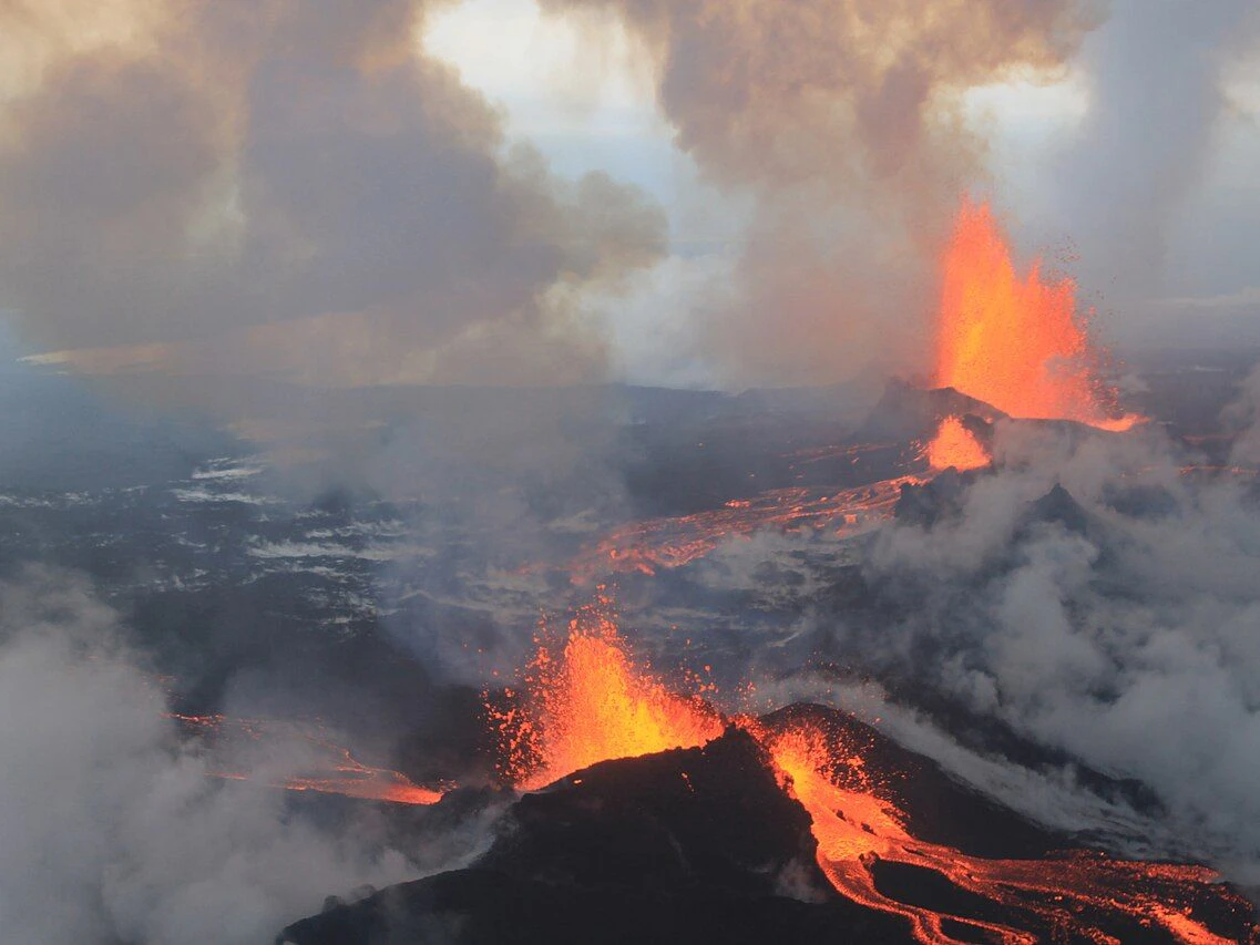 Ausbruch im Bárðarbunga-Vulkansystem im Bereich Holuhraun am 4. September 2014.