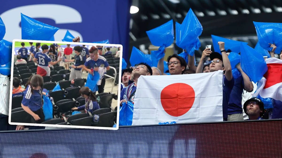 Japans Fans räumten ihren Dreck selbst weg. 
