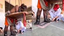 „Standing Babas" in Indien: Jahre im Stehen als Hingabe