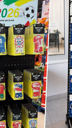 WM Wunderbäume: In Wiener Shops gibt es jetzt Duftbäume im Trikot-Stil. Fußball-Fans finden neue Auto-Deko zur WM 2026 in vielen Varianten.