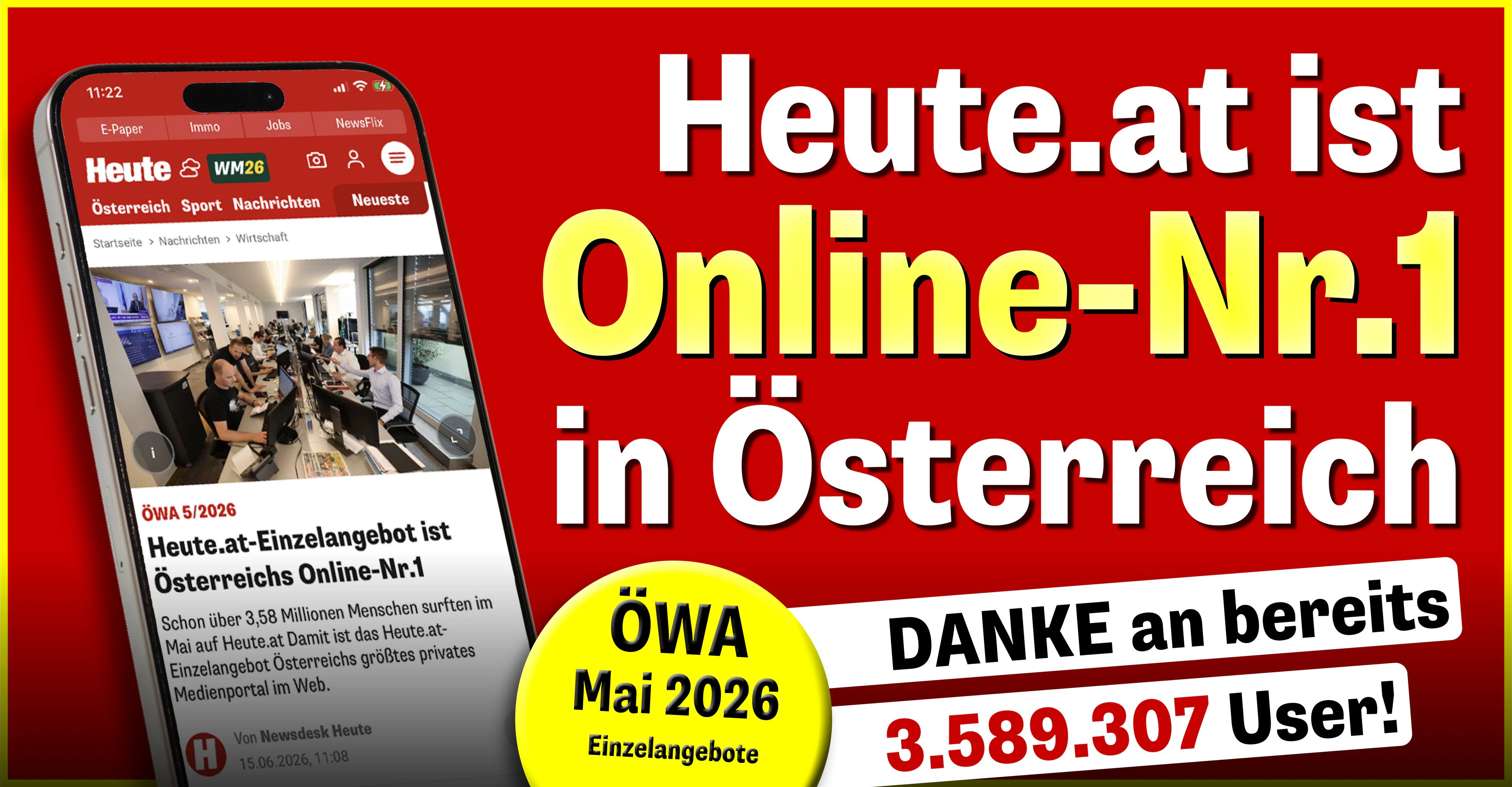 ÖWA Mai 2026: Das Heute.at-Einzelangebot ist klare Nr. 1 in Österreich.