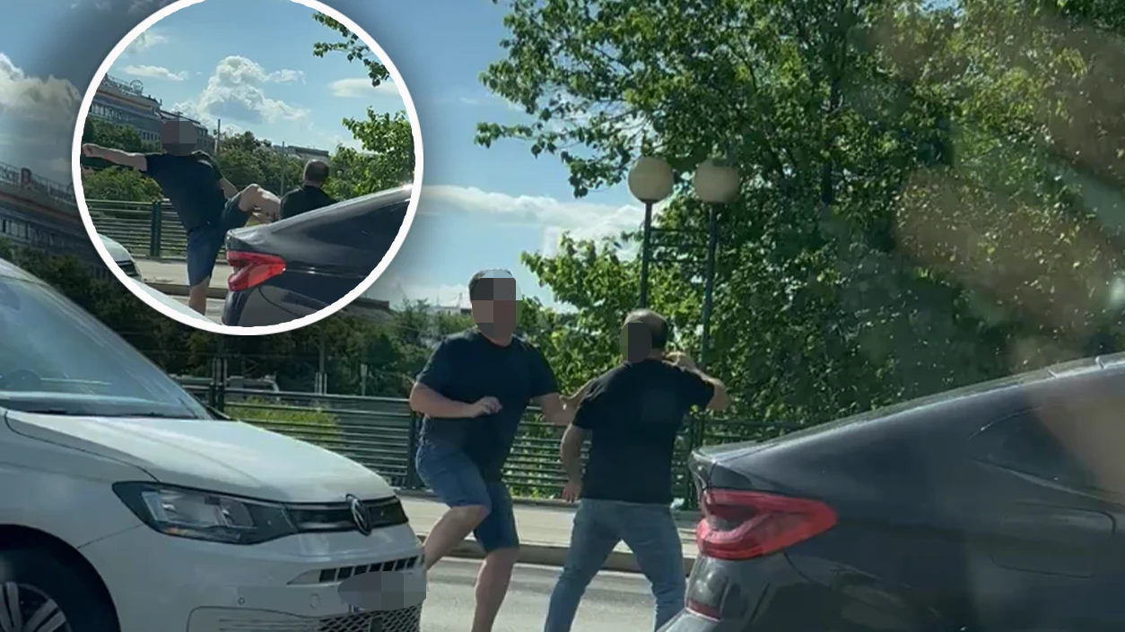 Schläge und Tritte auf der Rossauer Brücke am Mittwochvormittag.
