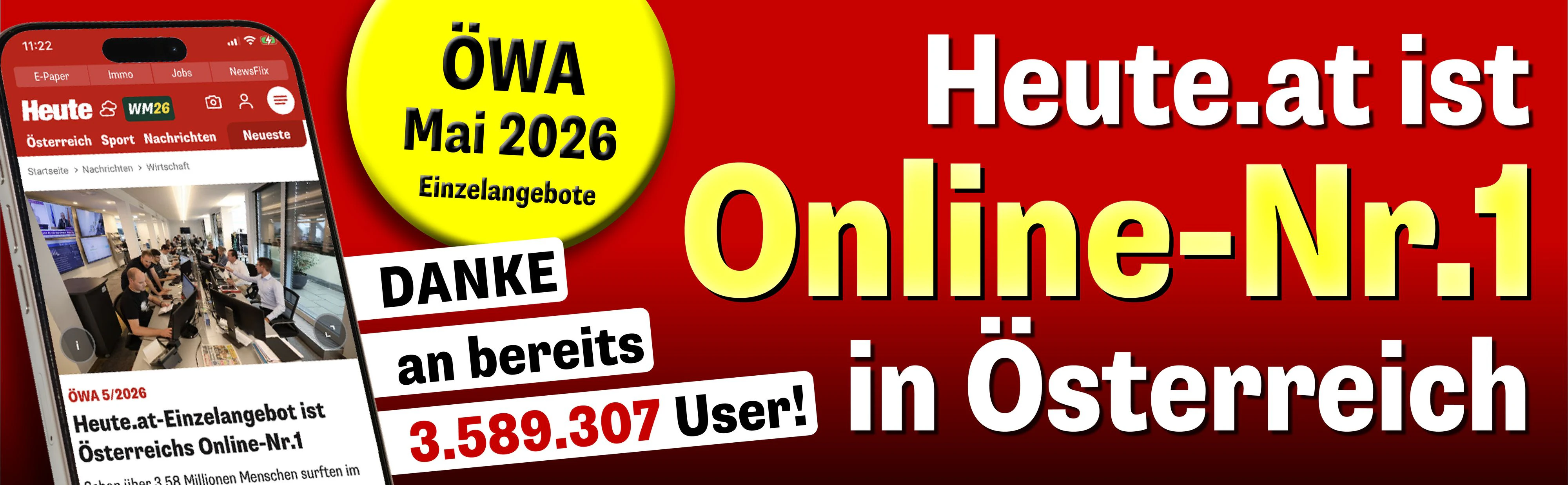 ÖWA Mai 2026: Das Heute.at-Einzelangebot ist klare Nr. 1 in Österreich.