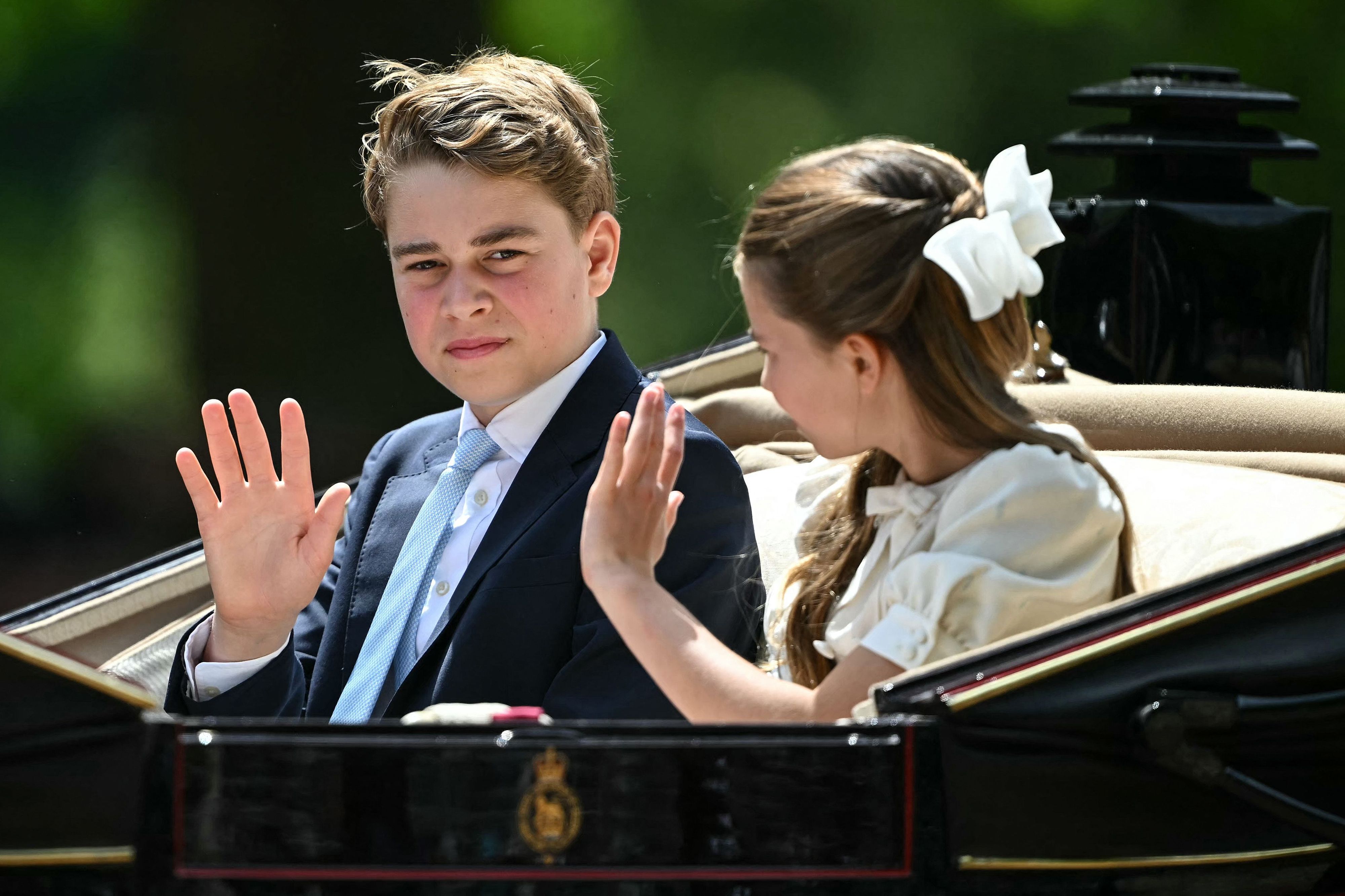 Prinz George und Prinzessin Charlotte während der 