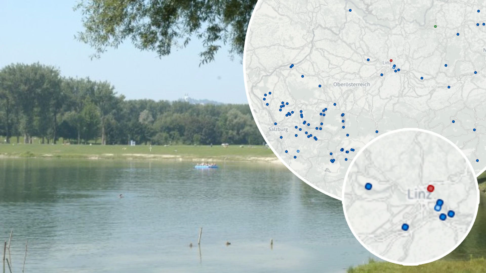 Der Pleschinger See sticht auf der Karte der EEA negativ heraus.
