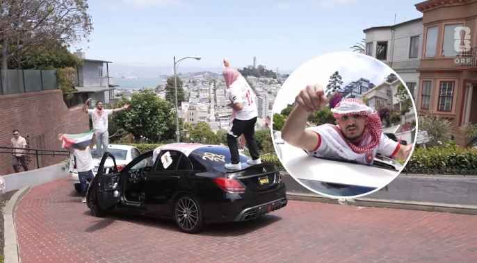 Jordanien-Fans auf der legendären Lombard Street.