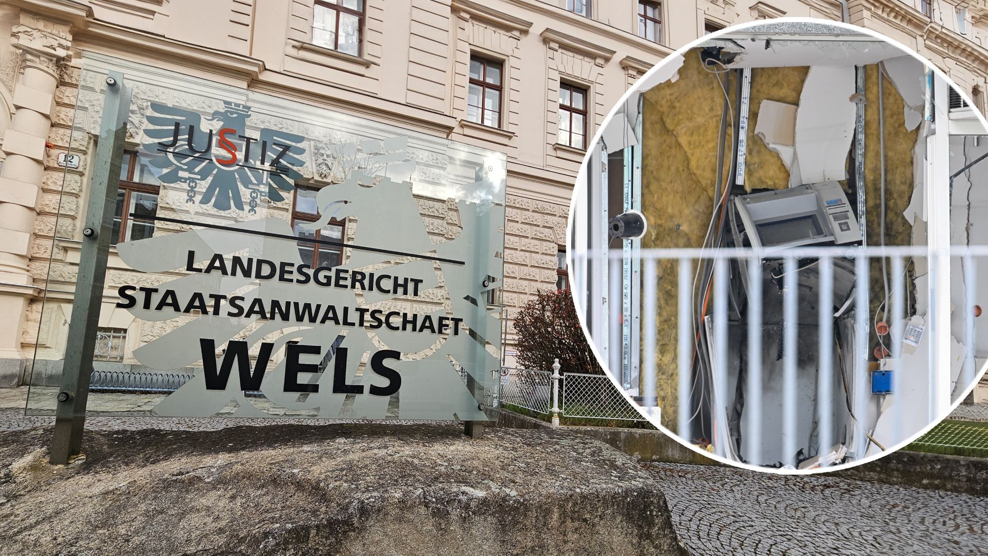 Die Bande soll u.a. Bankomaten in Wels (Bild) und Gmunden gesprengt haben.