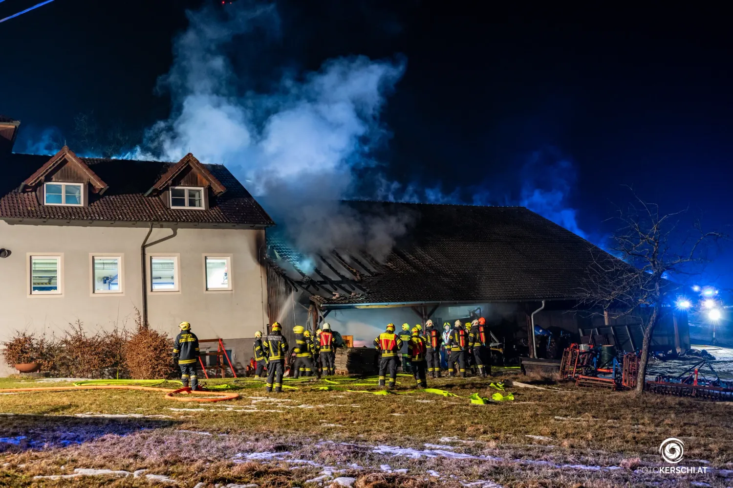 In Luftenberg stand Anfang Februar eine Halle in Brand.