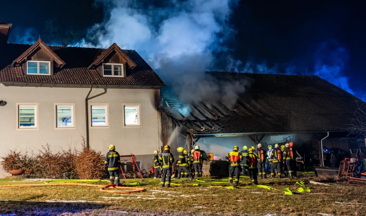 In Luftenberg stand Anfang Februar eine Halle in Brand.