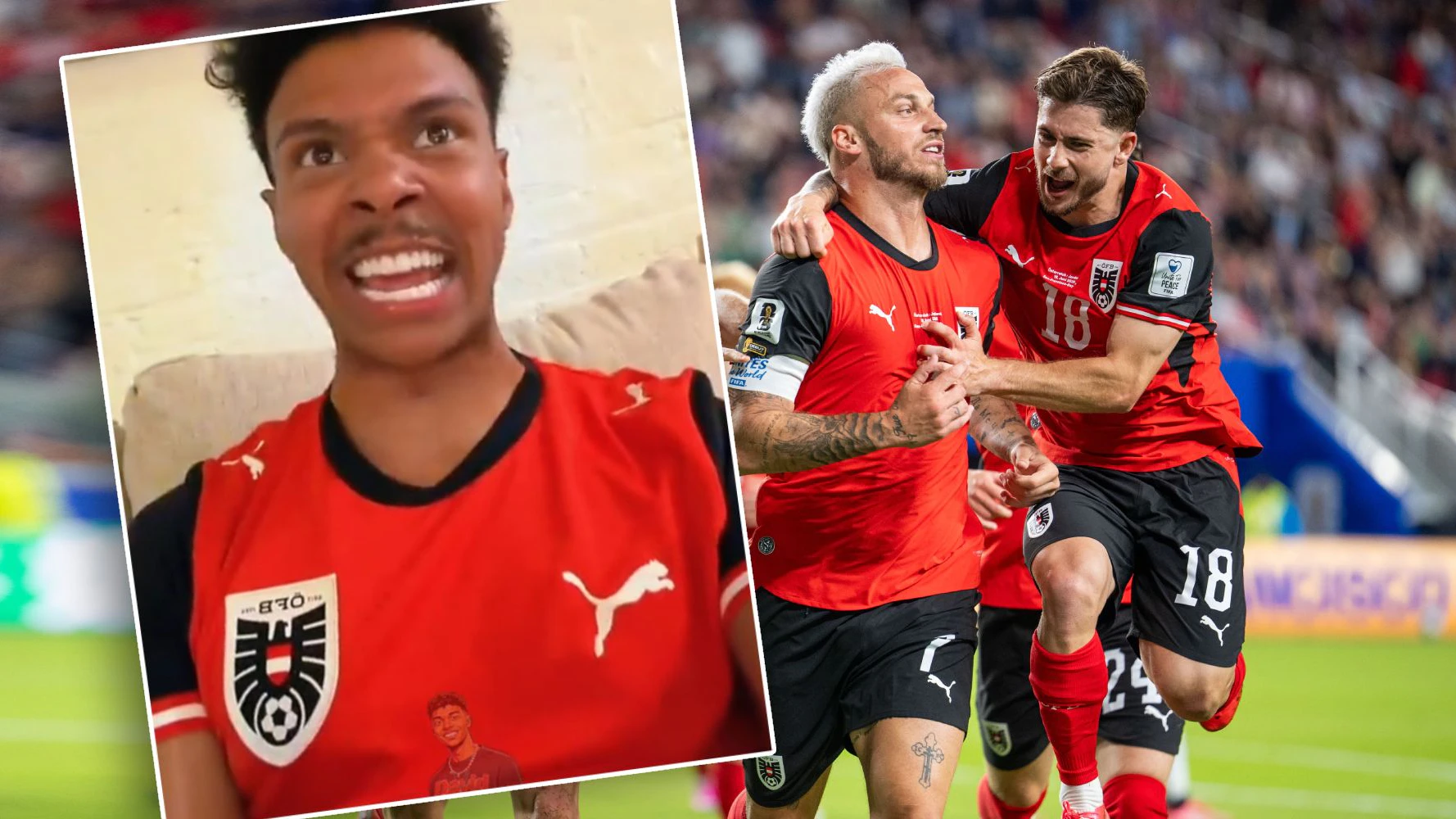 "Willy" feiert den ÖFB-Sieg.