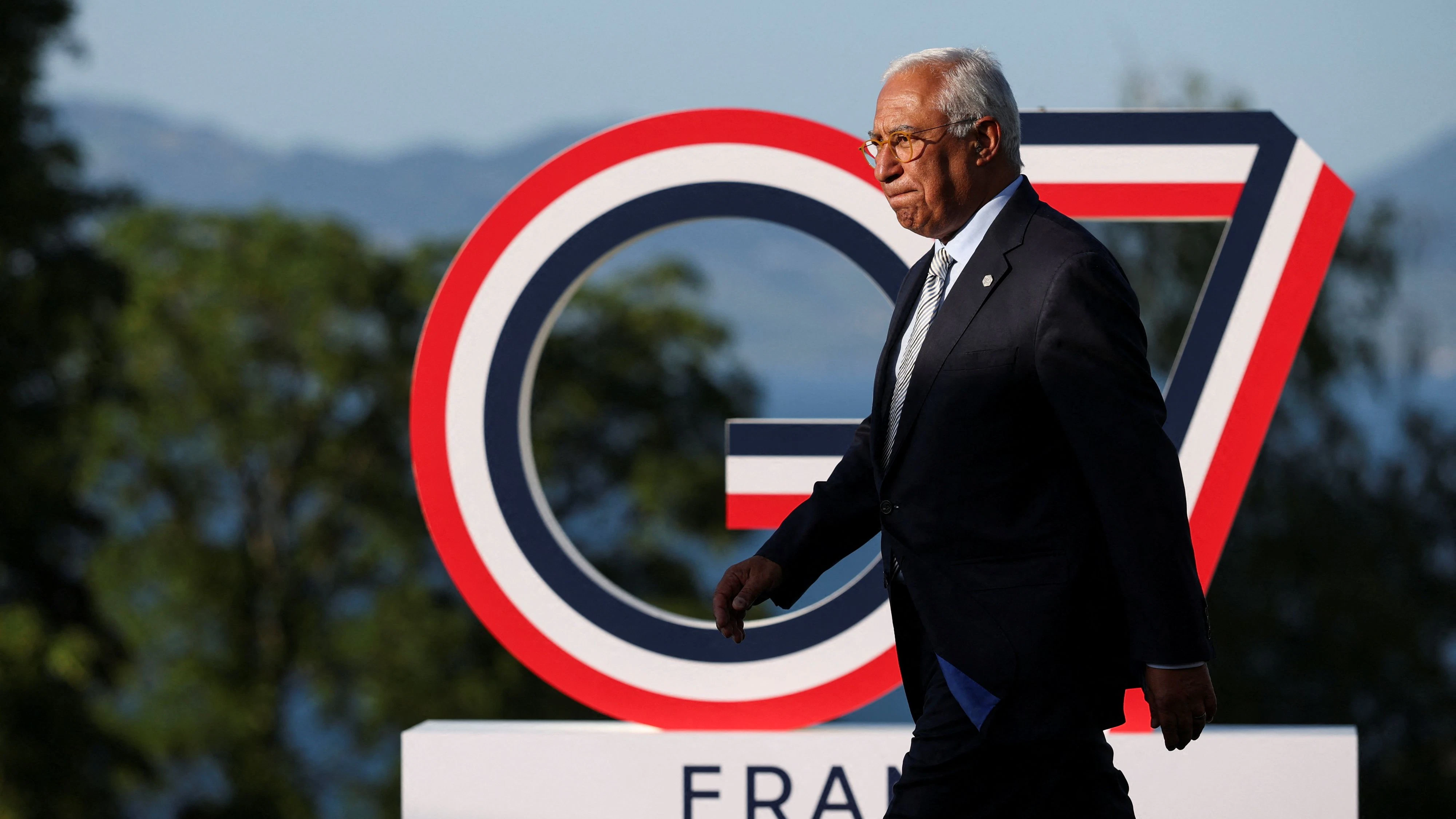 European Council President Antonio Costa walks during the G7 summit in Evian-les-Bains, France, June 15, 2026. REUTERS/Isabel Infantes/Pool