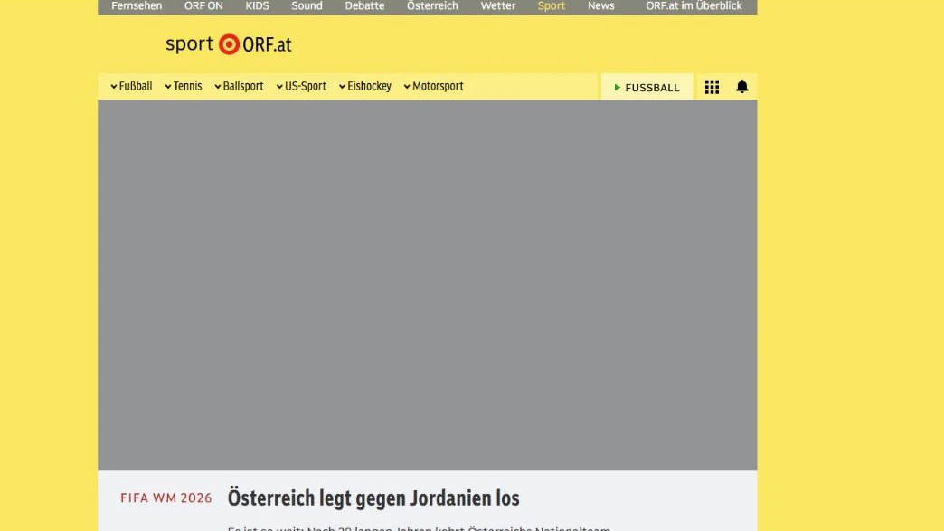 Der ORF konnte in Halbzeit zwei den Livestream nicht mehr zeigen.