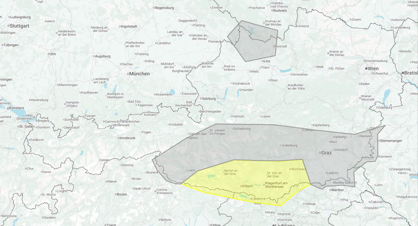 Heute.at - Neue Gewitter-Karte zeigt, wo es in Österreich kracht