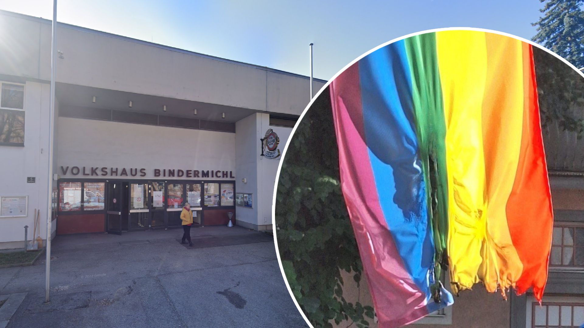 Unbekannte Täter haben in Linz eine Pride-Fahne angezündet. Die Polizei ermittelt.