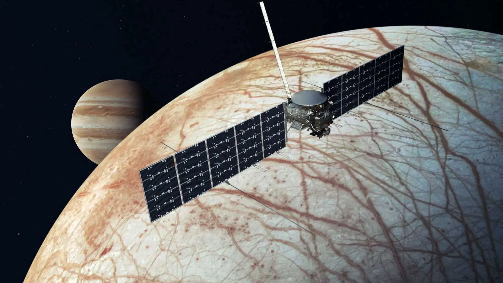 So soll ab 2030 die NASA-Sonde 'Europa Clipper' um den Jupitermond fliegen.