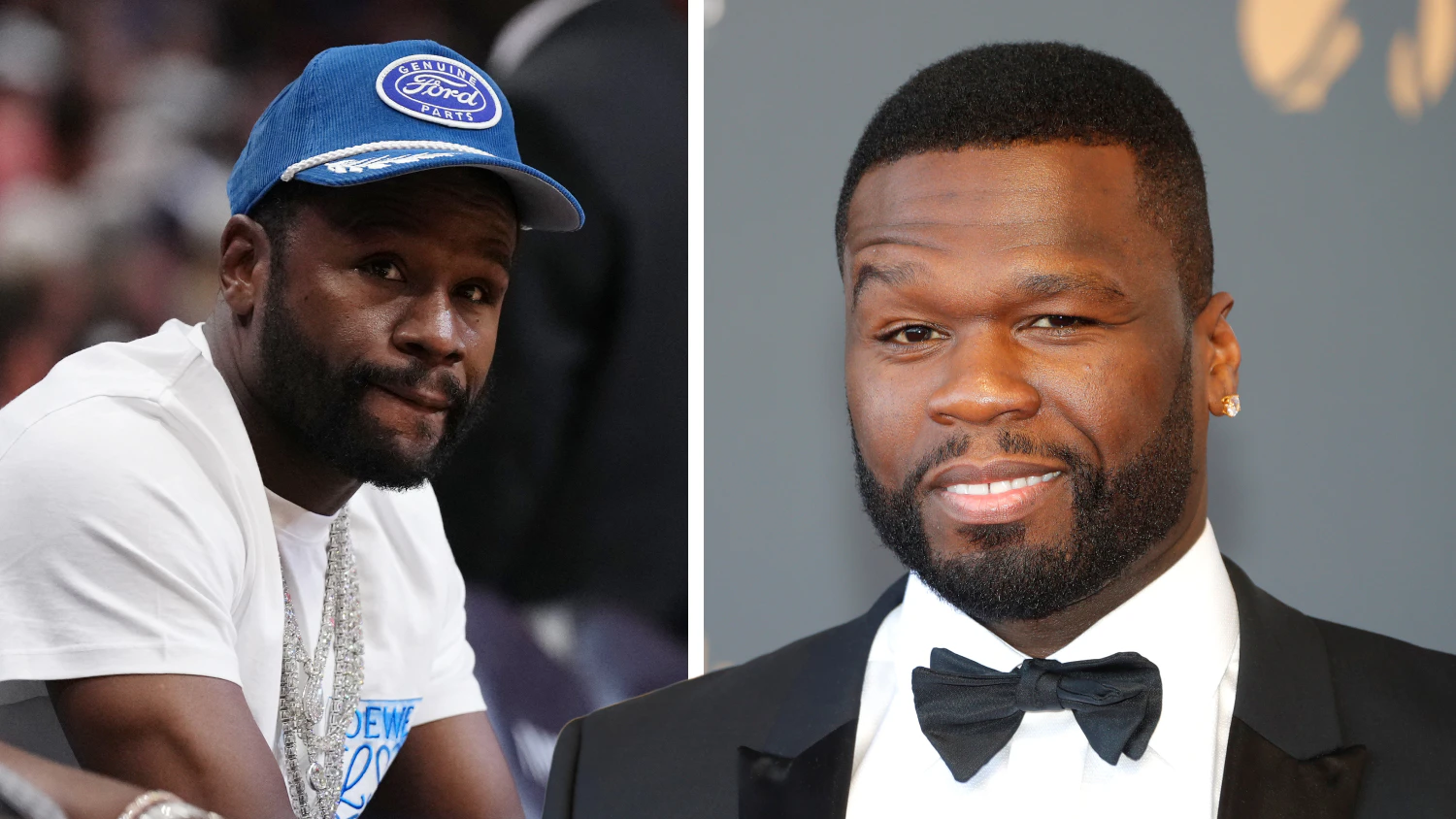 50 Cent (r.) will Mayweather helfen.