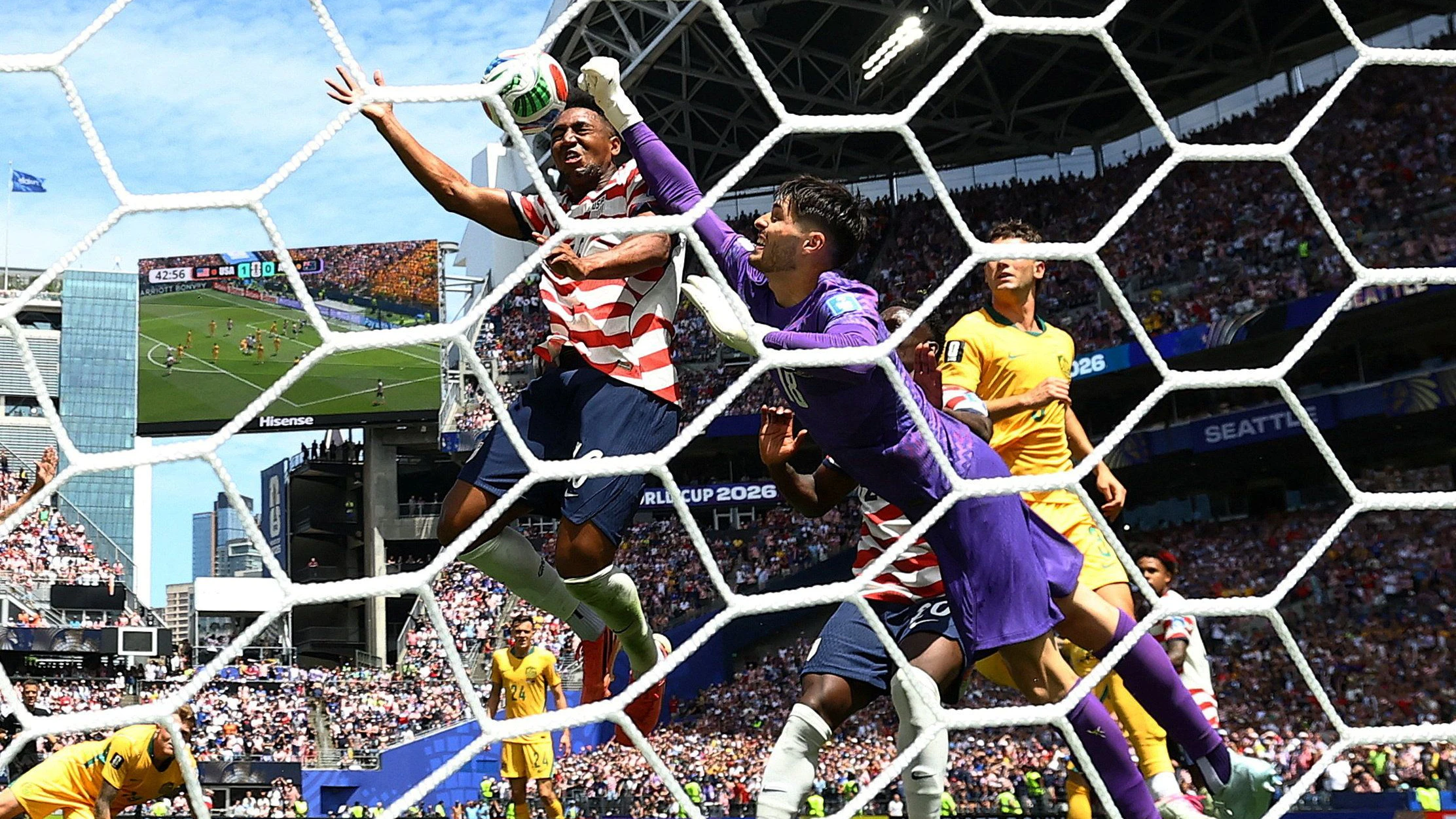 Die US-Amerikaner im WM-Spiel gegen Australien. 