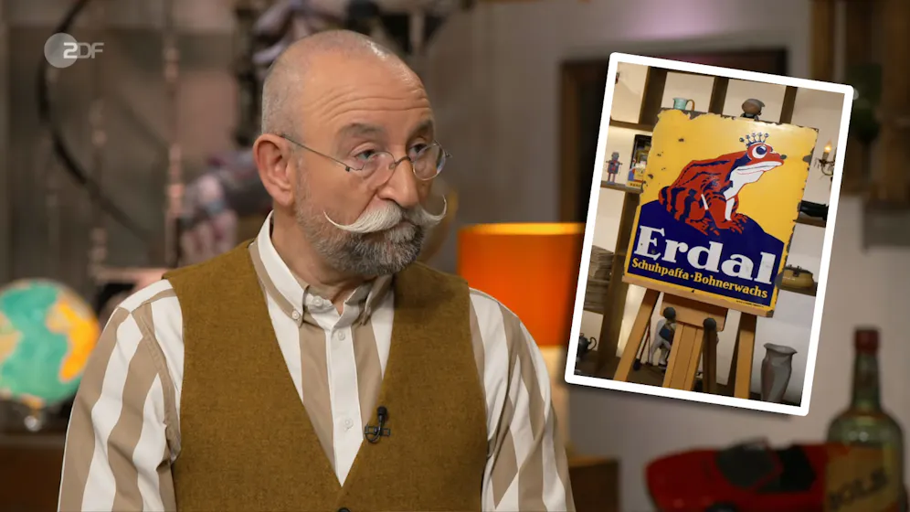 Horst Lichter kann Wert von verrostetem Schild kaum fassen.