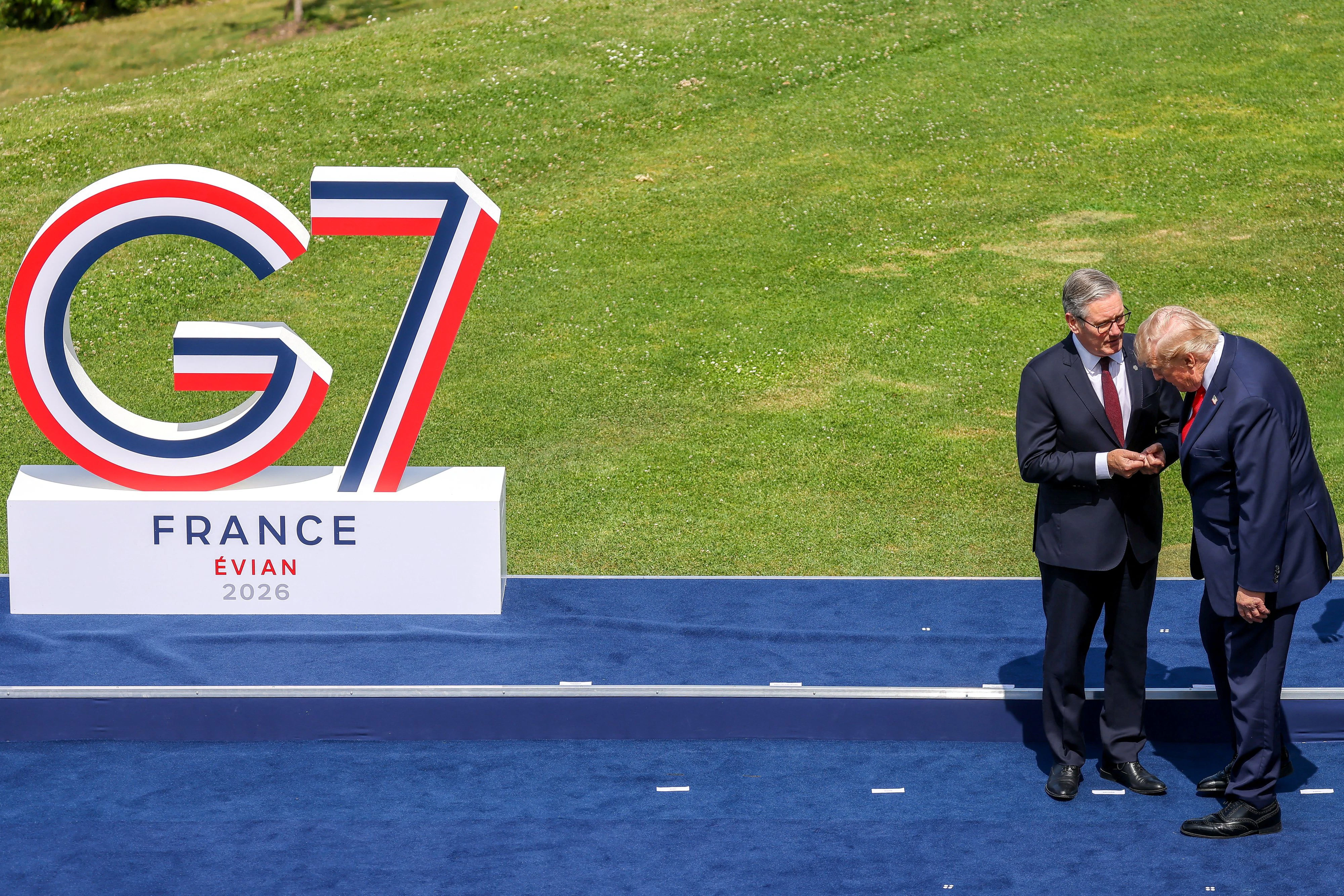 Premier auf Abruf: Sir Keir Starmer bei. G7-Gipfel im französischen Evian mit US-Präsident Donald Trump