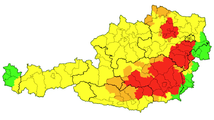 <strong>Gewitter und Hagel:</strong> Die aktuellen Unwetterwarnungen am Samstag, 14.45 Uhr