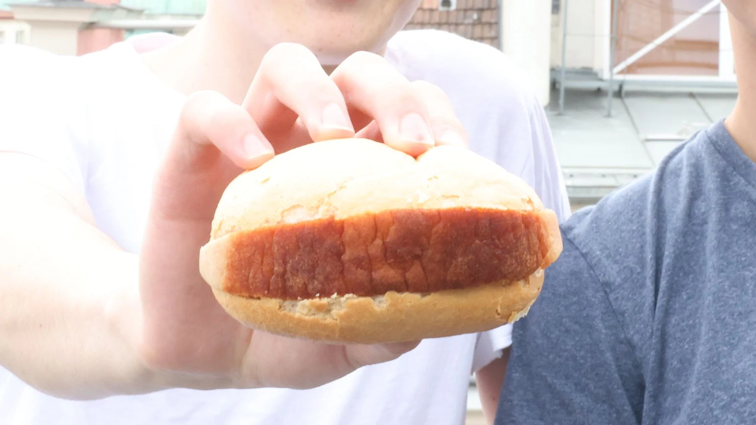 In besagter Semmel war sogar deutlich weniger Leberkäse drinnen. 