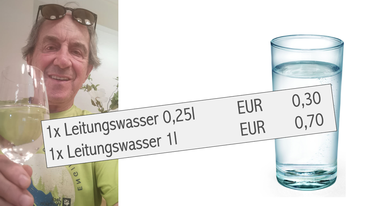 Ortwin K. muss bei seinem Lieblingsheurigen seit Jahresanfang für Leitungswasser bezahlen.
