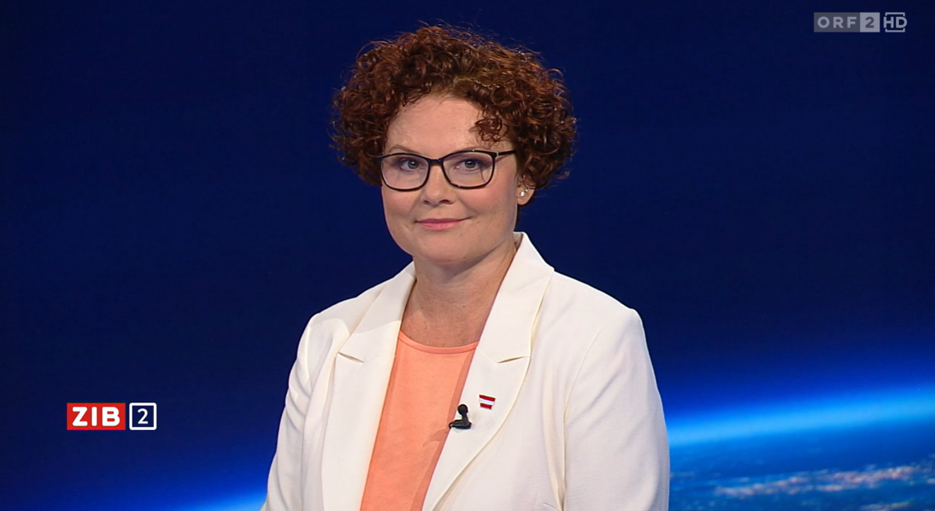 Elisabeth Zehetner am Sonntagabend in der ZiB-2. 