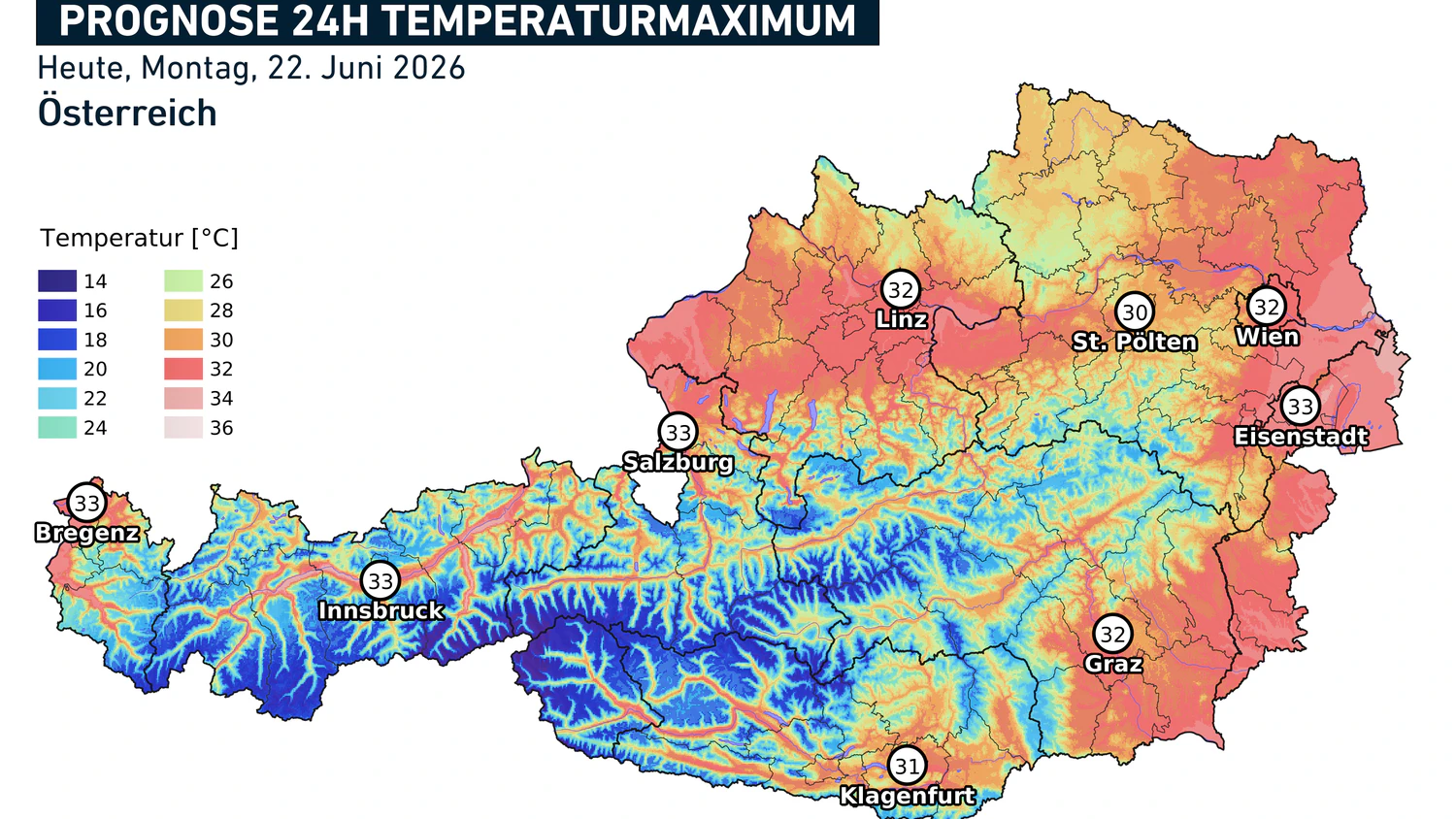 Hitze-Alarm in Österreich