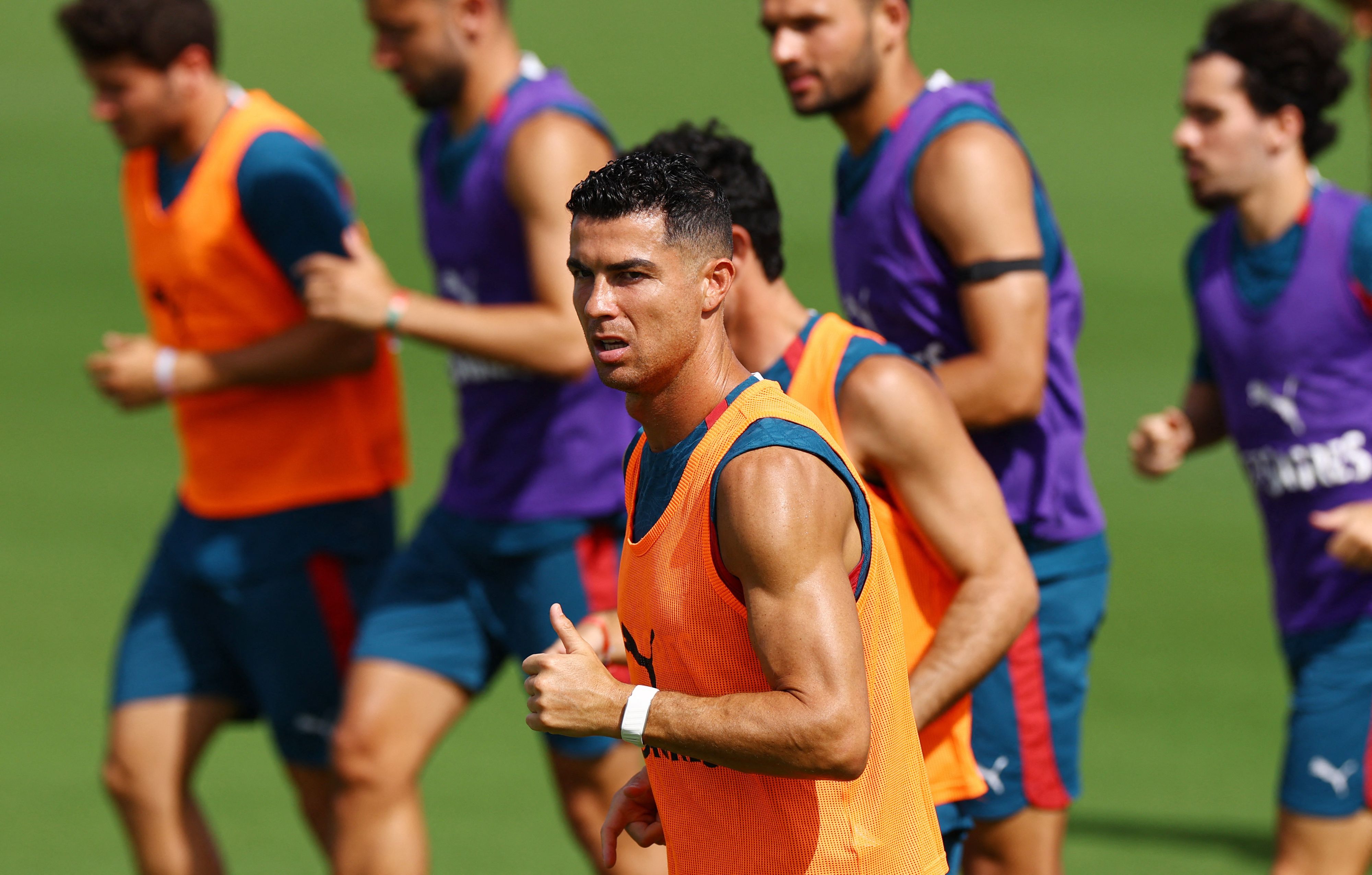 Ronaldo blickt misstrauisch beim Training in Palm Beach.