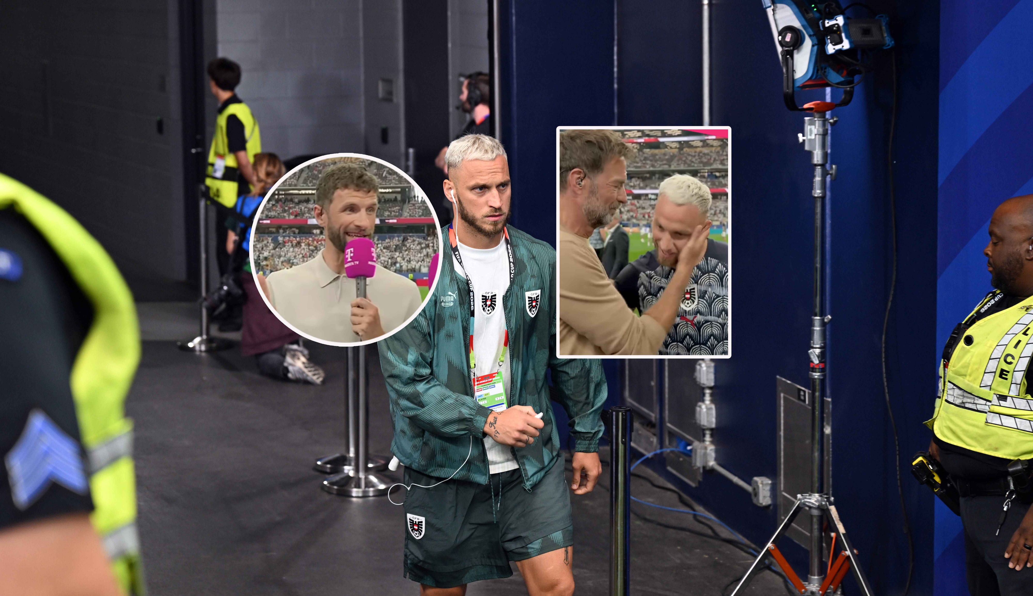 Marko Arnautovic im Plausch mit Thomas Müller und Jürgen Klopp