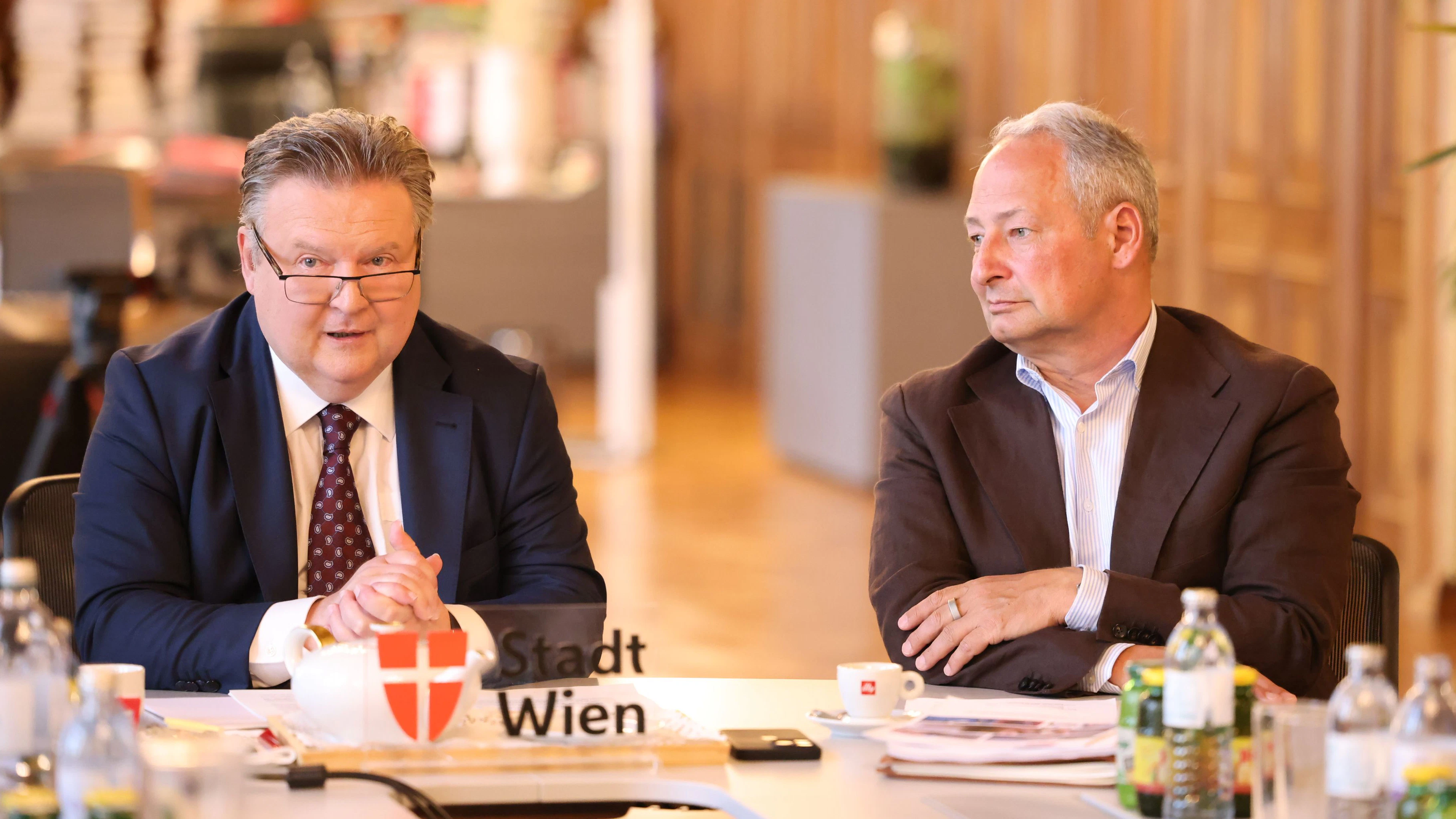 Bürgermeister Michael Ludwig und EU-Abgeordneter Andreas Schieder (SP).