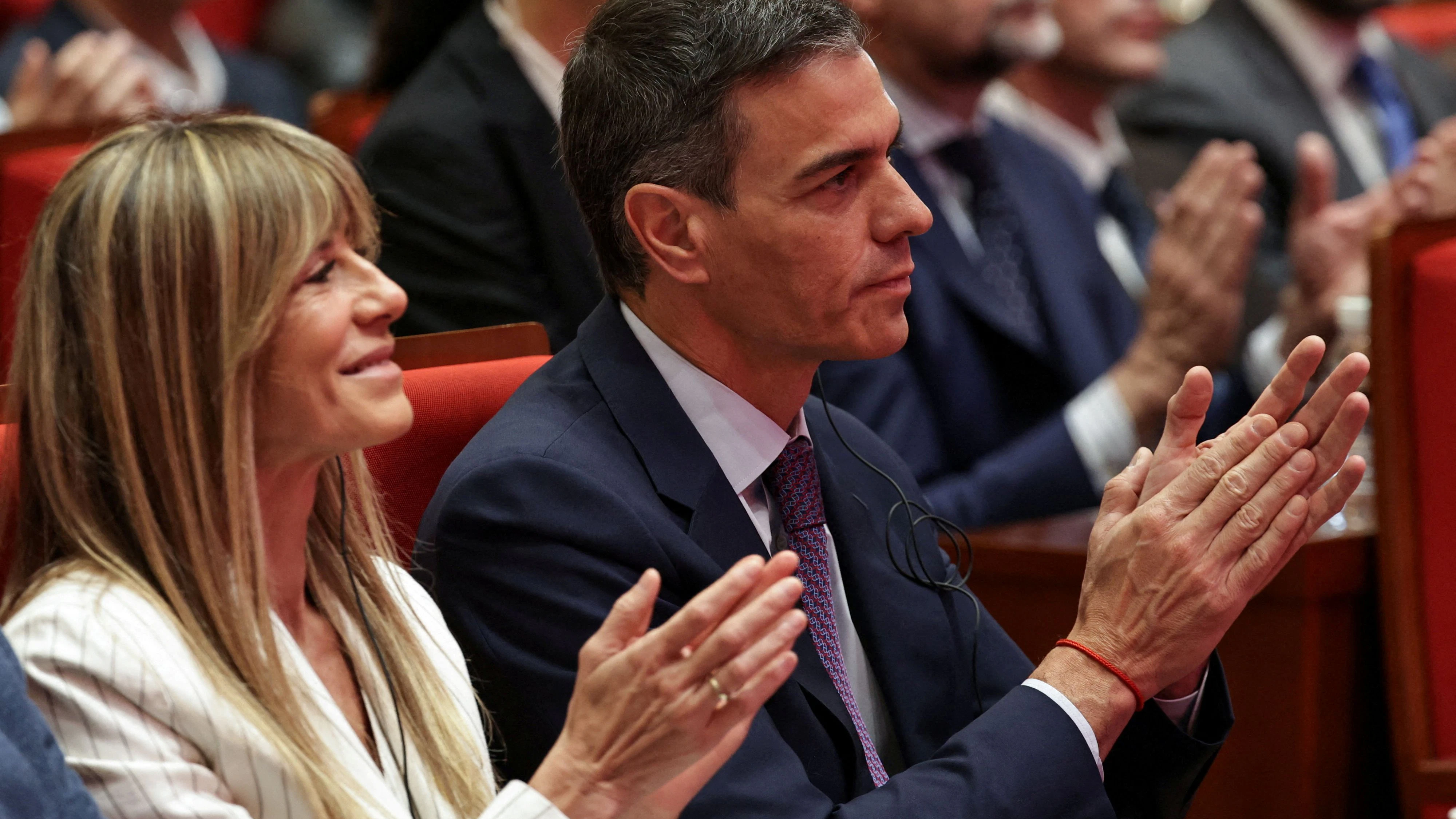 Ministerpräsident Pedro <a rel="nofollow" href="https://www.heute.at/nachrichten/welt">Sanchez</a>&nbsp;mit Ehefrau Begona Gomez