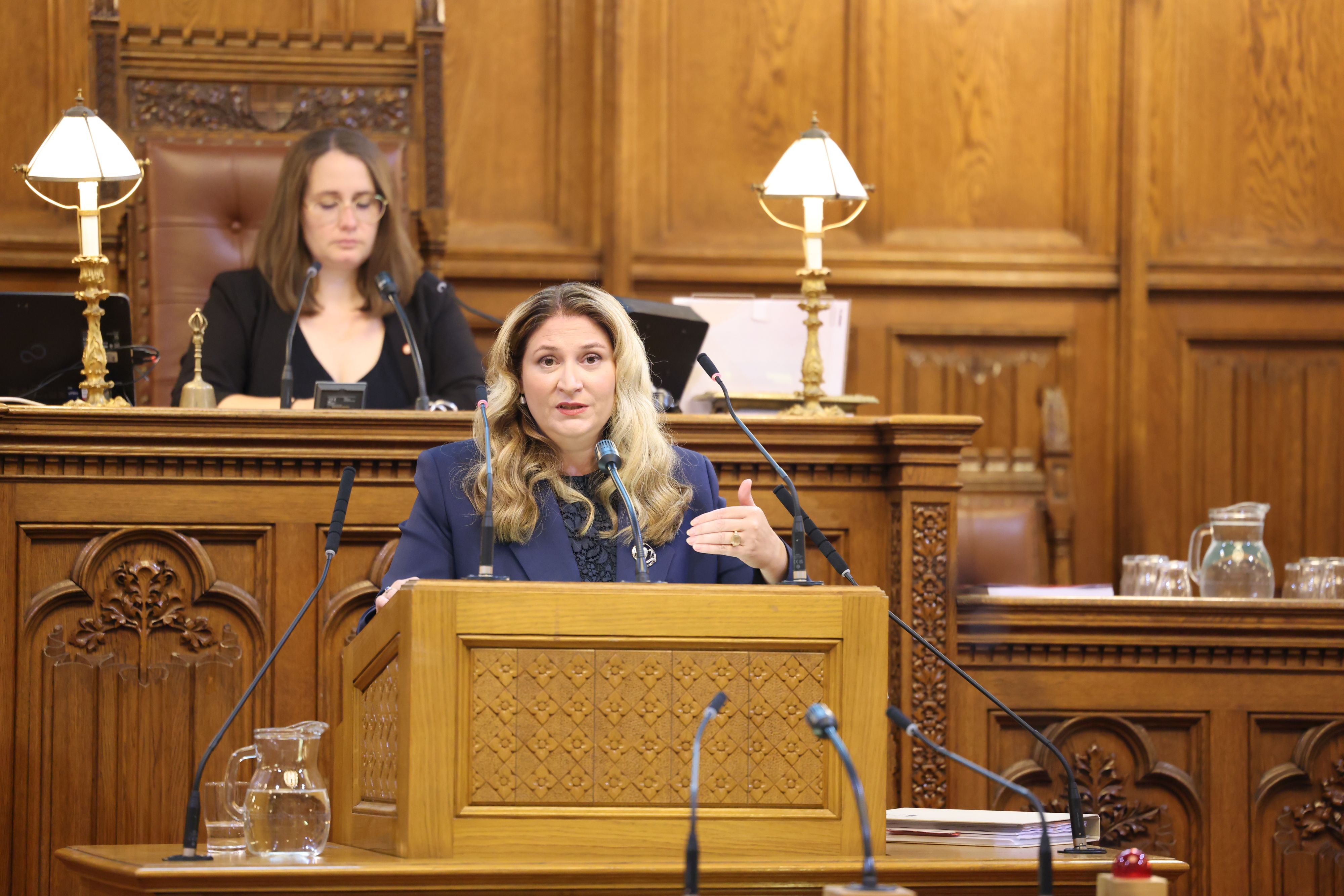 Wirtschafts- und Finanzstadträtin Barbara Novak (SPÖ) präsentierte am Montag im Wiener Gemeinderat den Rechnungsabschluss 2025.