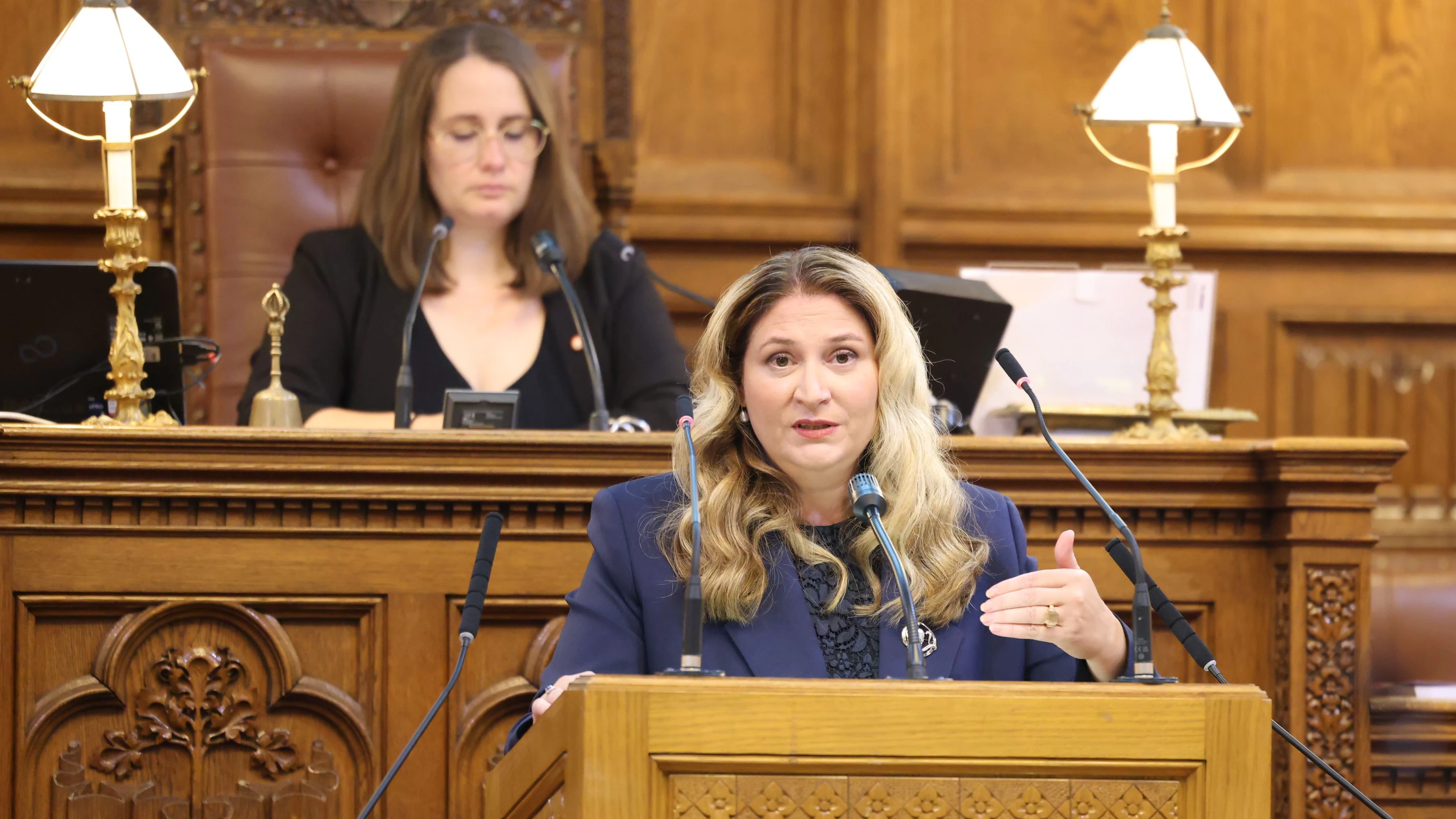 Wirtschafts- und Finanzstadträtin Barbara Novak (SPÖ) präsentierte am Montag im Wiener Gemeinderat den Rechnungsabschluss 2025.