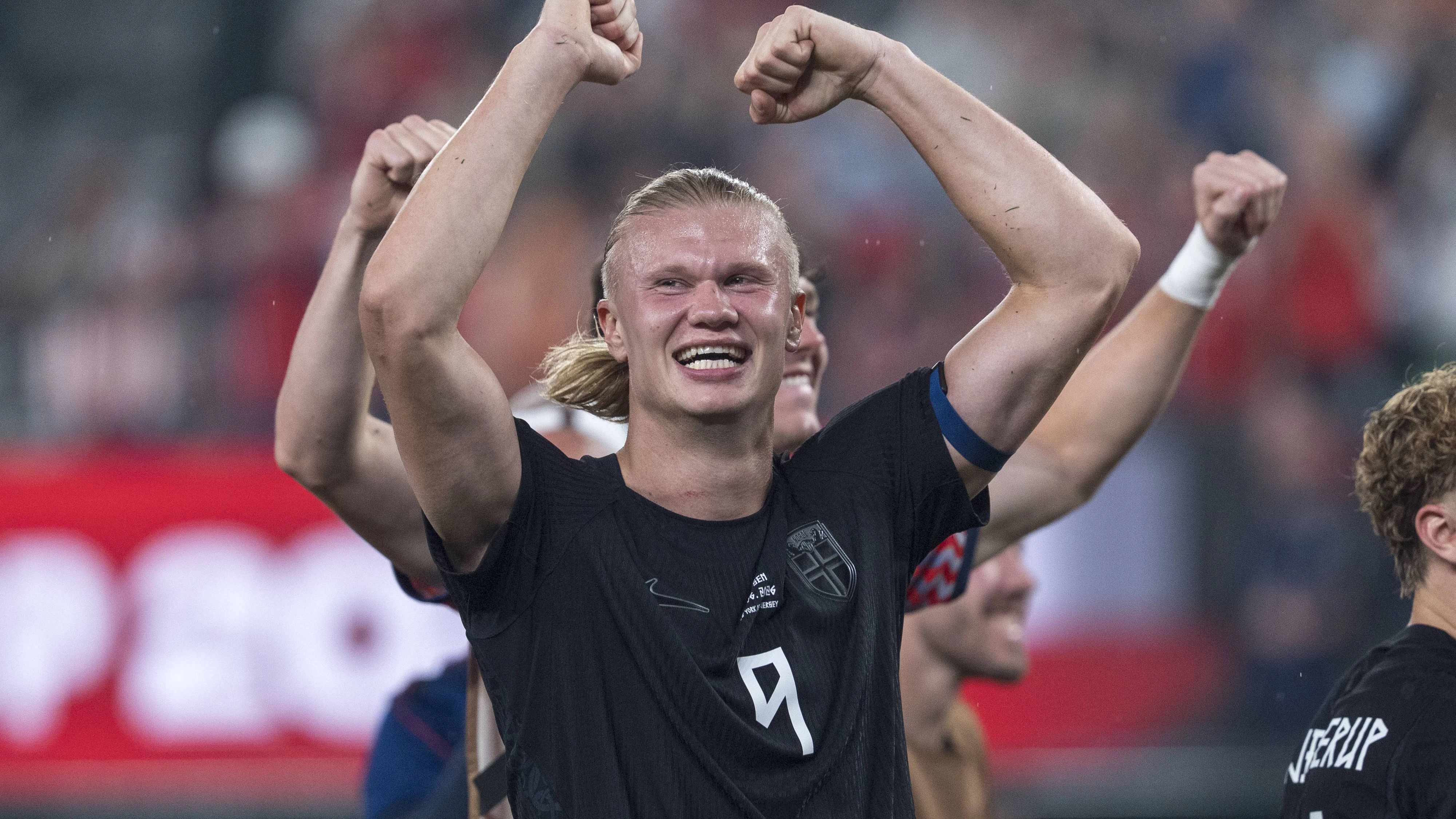 Riesenjubel bei der Mannschaft von Norwegen nach dem Spiel. Hier zu sehen: Erling Haaland Norway, 9 FIFA World Cup, WM, Weltmeisterschaft, Fussball 2026: Norway vs Senegal 22 June 2026, FIFA World Cup 2026: Norway vs Senegal Group I, Matchday 2 at New York New Jersey Stadium in East Rutherford, New Jersey, USA. *** Huge celebrations among the Norwegian team after the game. See Erling Haaland here. Norway, 9 FIFA World Cup 2026 Norway vs. Senegal, June 22, 2026, FIFA World Cup 2026 Copyright: HMBxMedia/xMarcoxBader