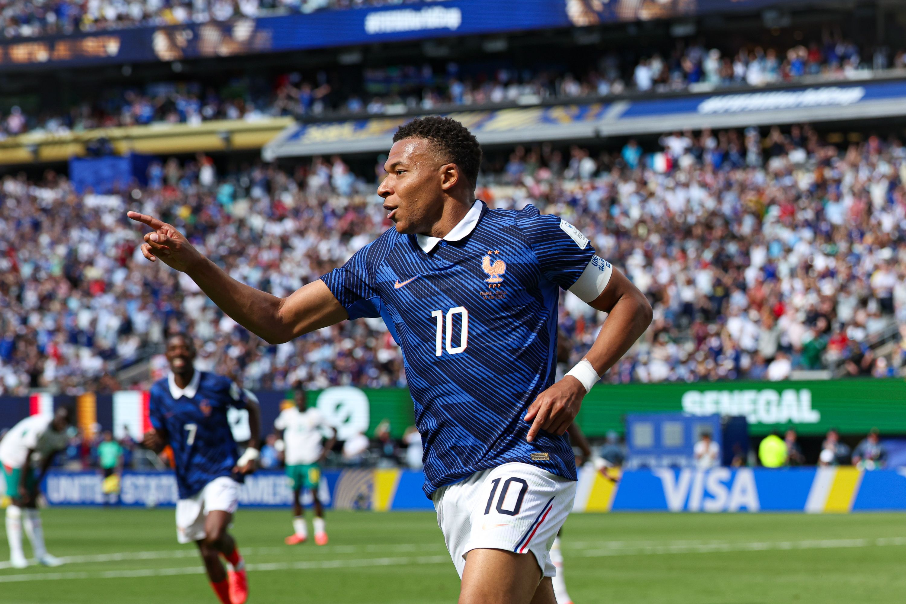 EAST RUTHERFORD,NEW JERSEY,USA,16.JUN.26 - SOCCER - FIFA World Cup 2026, group stage, France vs Senegal. Image shows the rejoicing of Kylian Mbappe (FRA). Photo: GEPA pictures/ Icon Sport/ Johnny Fidelin - ATTENTION - COPYRIGHT FOR AUSTRIAN CLIENTS ONLY