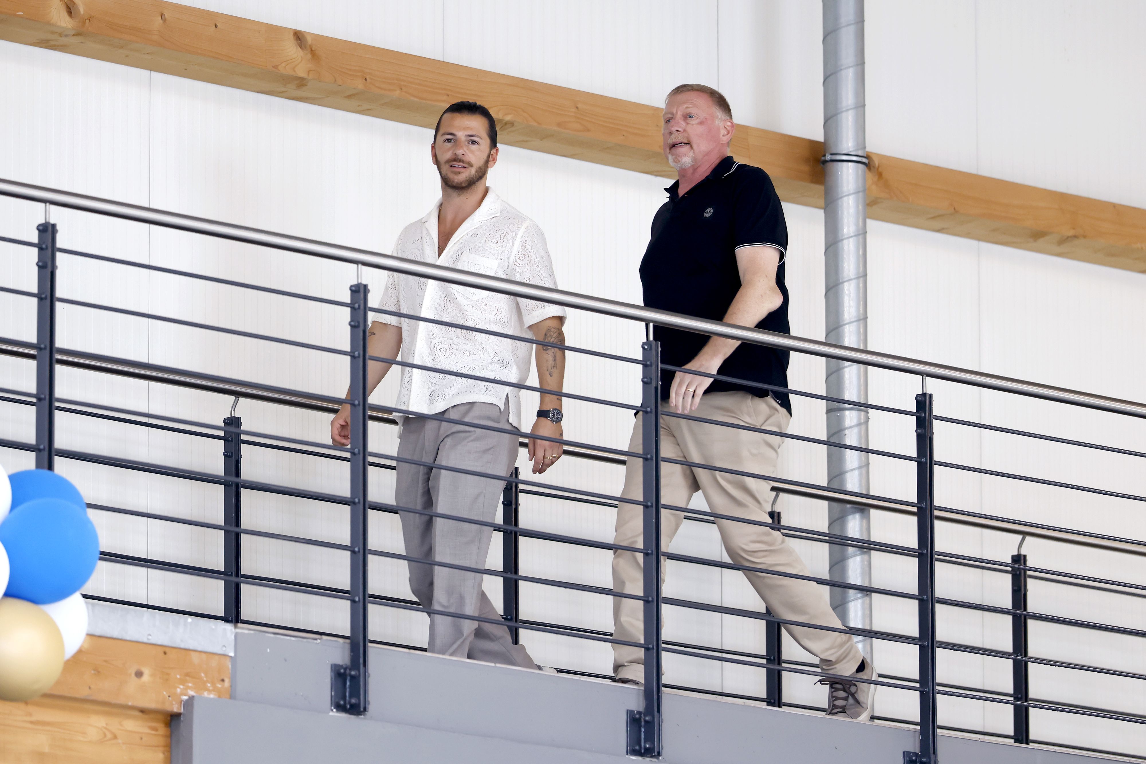 Moderator Riccardo Basile und Tennis-Legende Boris Becker.