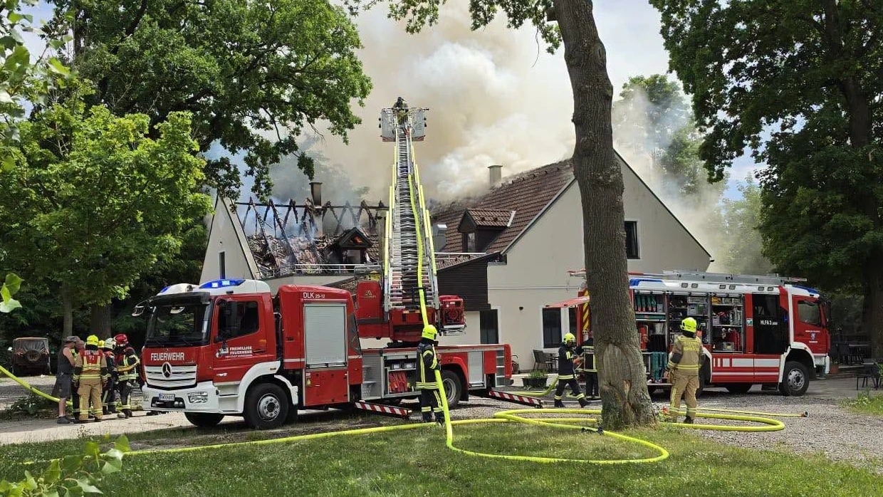 Heute.at - Feuer am Bisamberg! Beliebtes Ausflugs-Lokal in Flammen