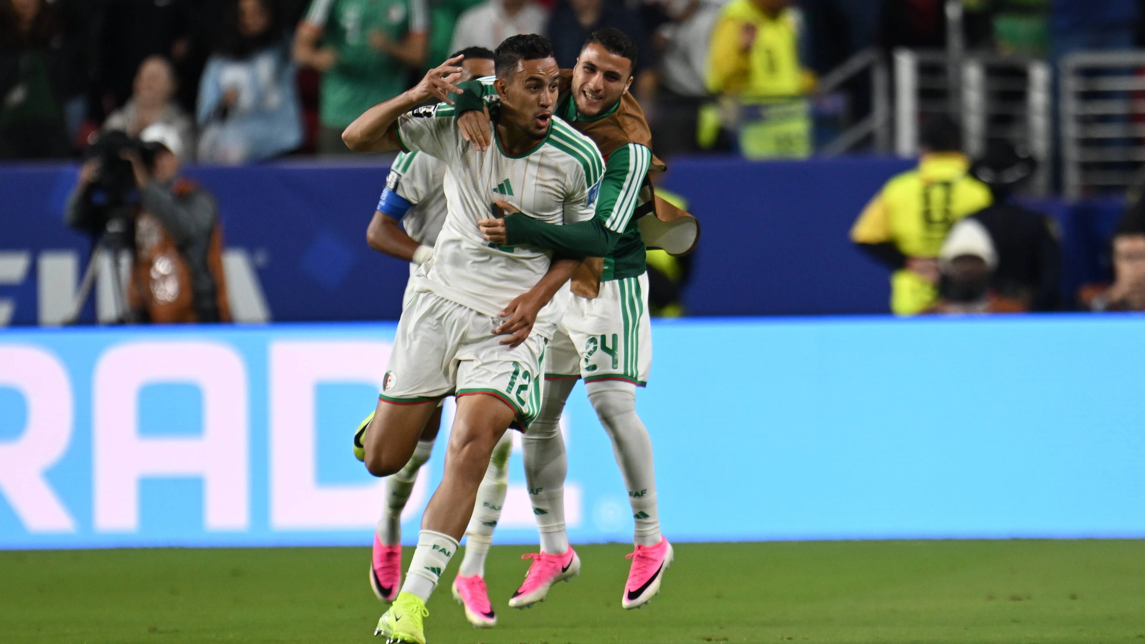 Jordan v Algeria - FIFA World Cup, WM, Weltmeisterschaft, Fussball 2026 - Group J SANTA CLARA, UNITED STATES - JUNE 22: Nadhir Benbouali C of Algeria celebrates after scoring a goal during the 2026 FIFA World Cup First Stage Group J match between Jordan and Algeria at Levi s Stadium San Francisco Bay Area Stadium in Santa Clara, California, United States on June 22, 2026. Tayfun Coskun / Anadolu California United States. Editorial use only. Please get in touch for any other usage. PUBLICATIONxNOTxINxTURxUSAxCANxUKxJPNxITAxFRAxAUSxESPxBELxKORxRSAxHKGxNZL Copyright: x2026xAnadoluxTayfunxCoskunx