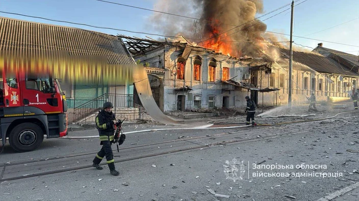 Feuerwehr im Einsatz nach Drohnenangriff