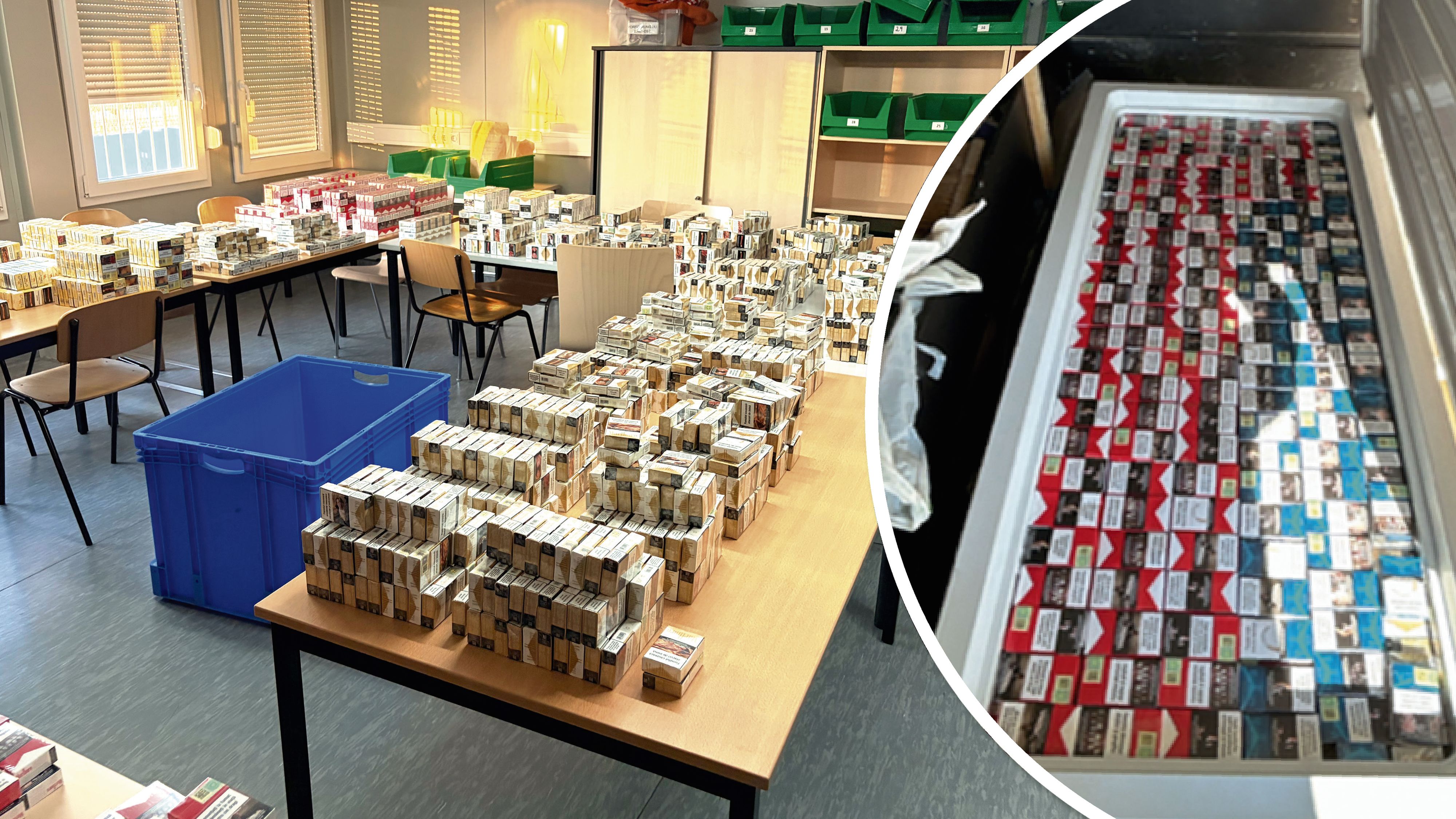 Der Rumäne wollte in einer Gefriertruhe über 100.000 Zigaretten schmuggeln.