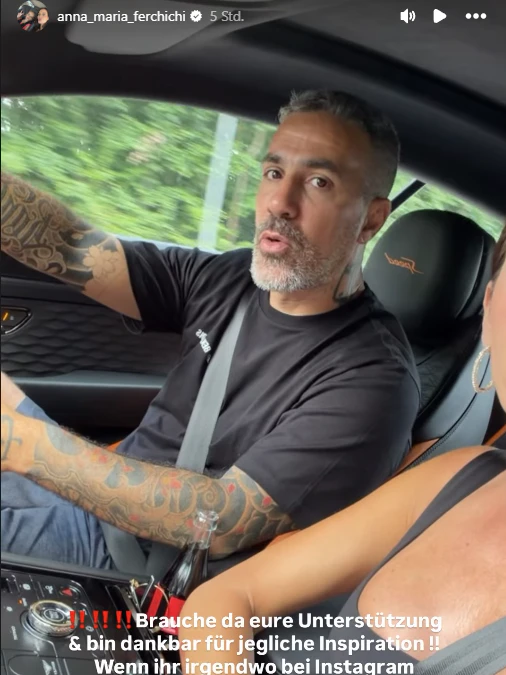 In ihrer Instagram-Story sieht man Bushido und seine Frau bei einer Fahrt in einem Bentley Continental GT Speed.