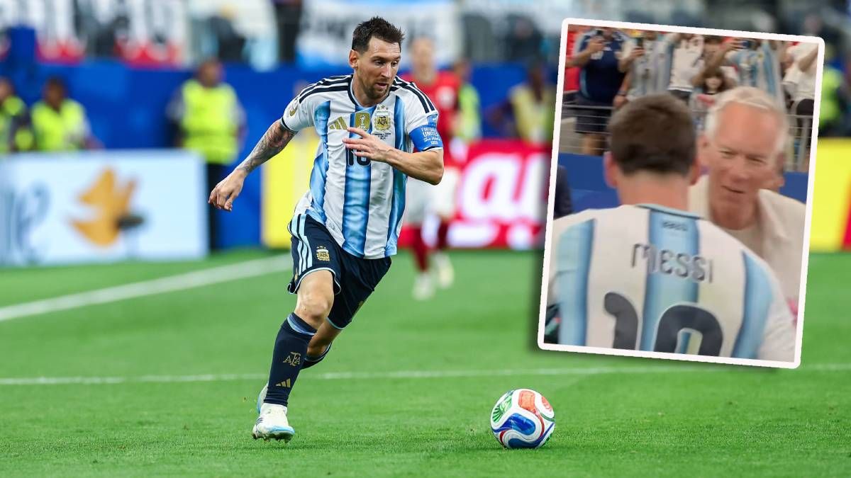 Lionel Messi klatschte nach dem Sieg gegen Österreich auch mit dem deutschen TV-Moderator Johannes B. Kerner ab. 