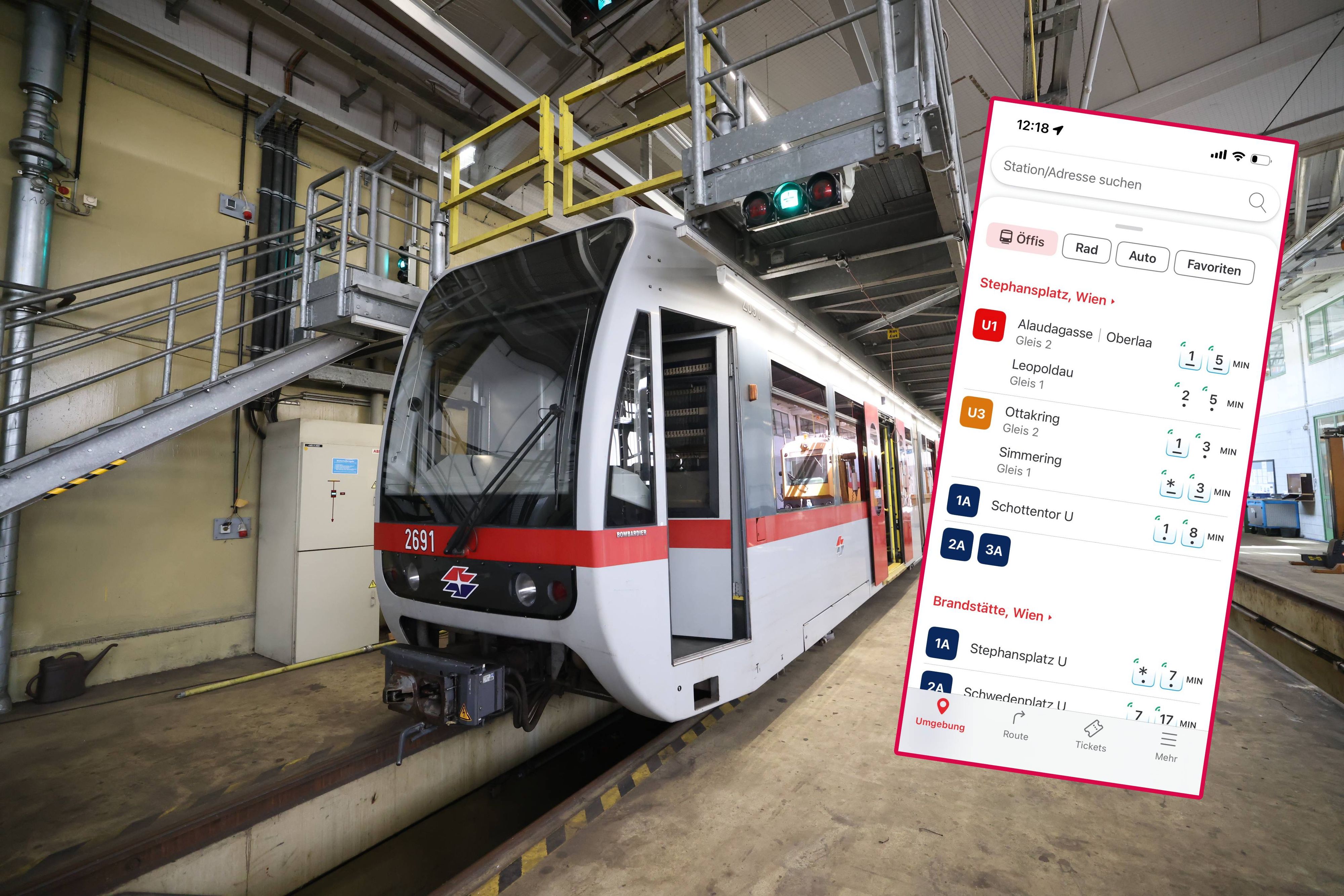 Ab Juli zeigt die WienMobil-App gekühlte Öffis mit einem Eiswürfel an.