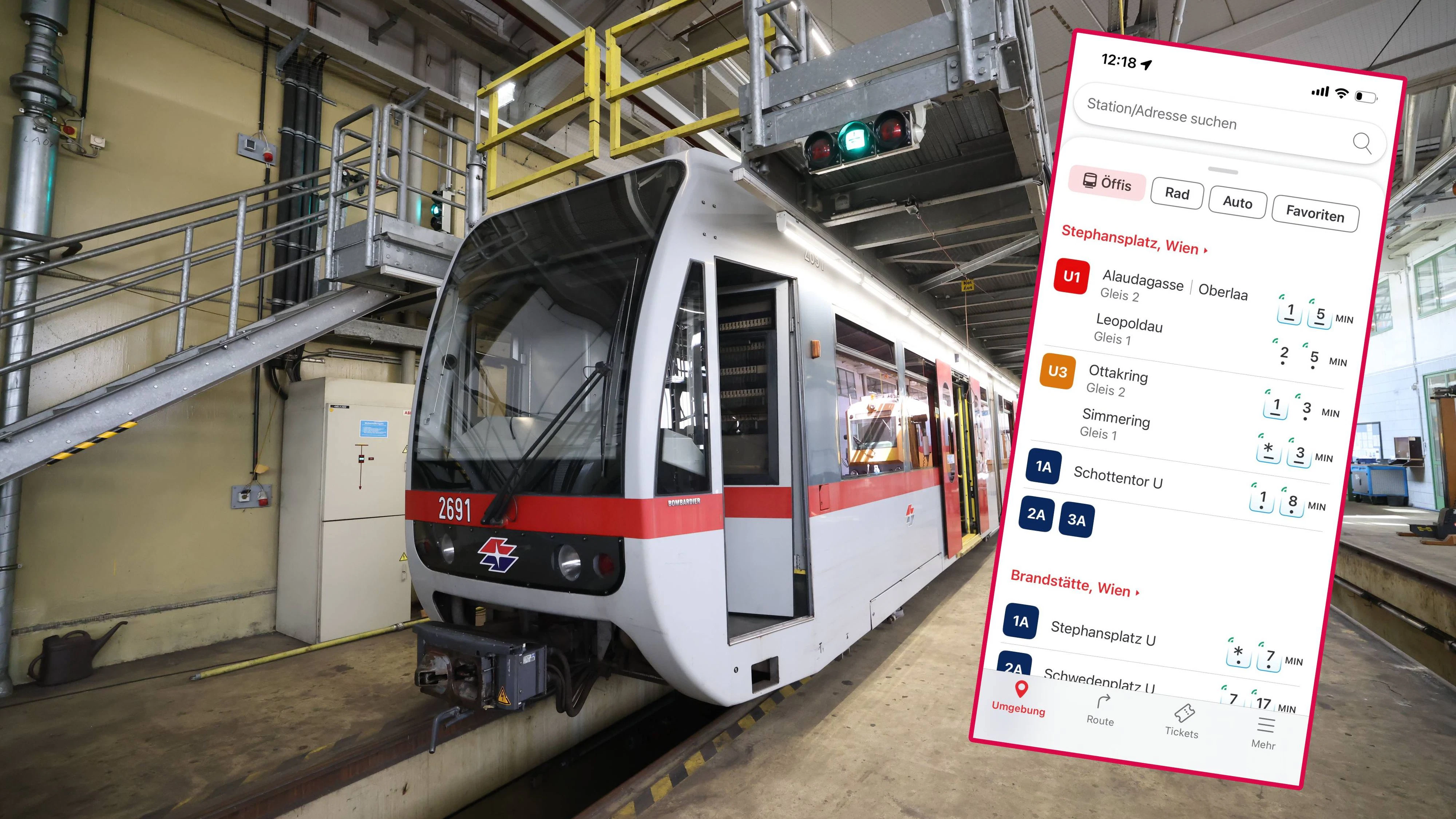 Eiswürfel in App zeigt jetzt klimatisierte Öffis an